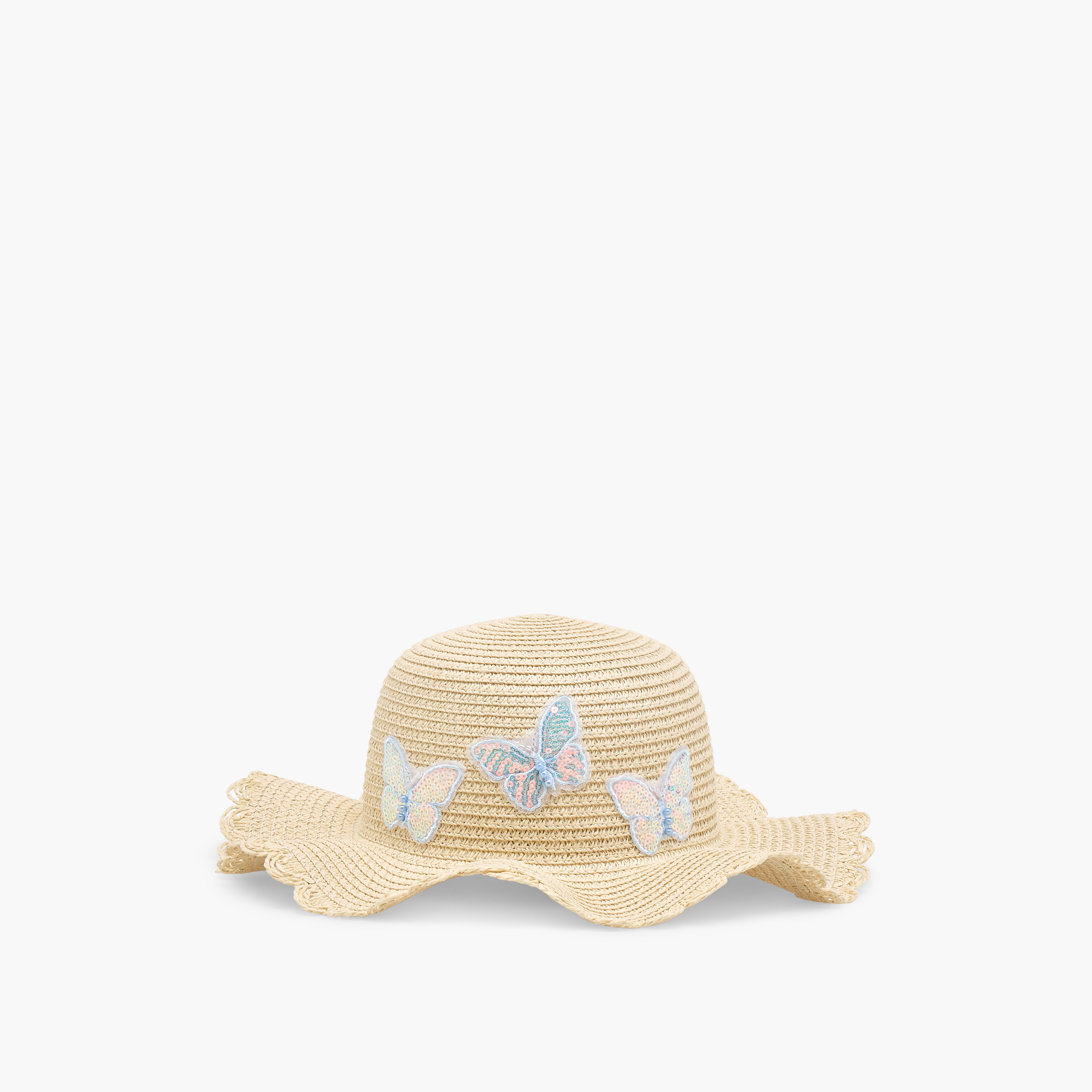 Juniors Textured Hat with Butterfly Applique-baby-girls-accessories-caps-image-1