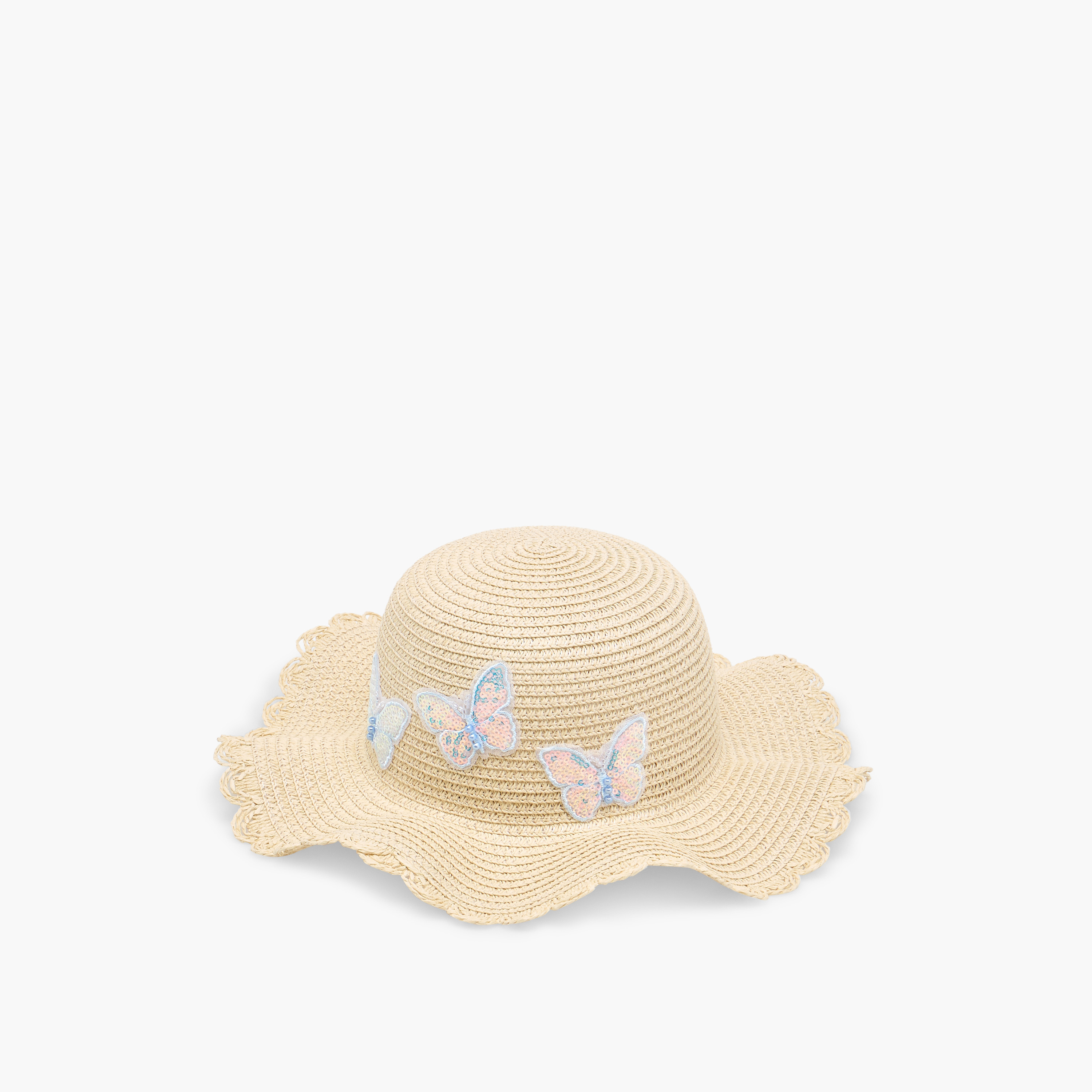 Juniors Textured Hat with Butterfly Applique-baby-girls-accessories-caps-image-2