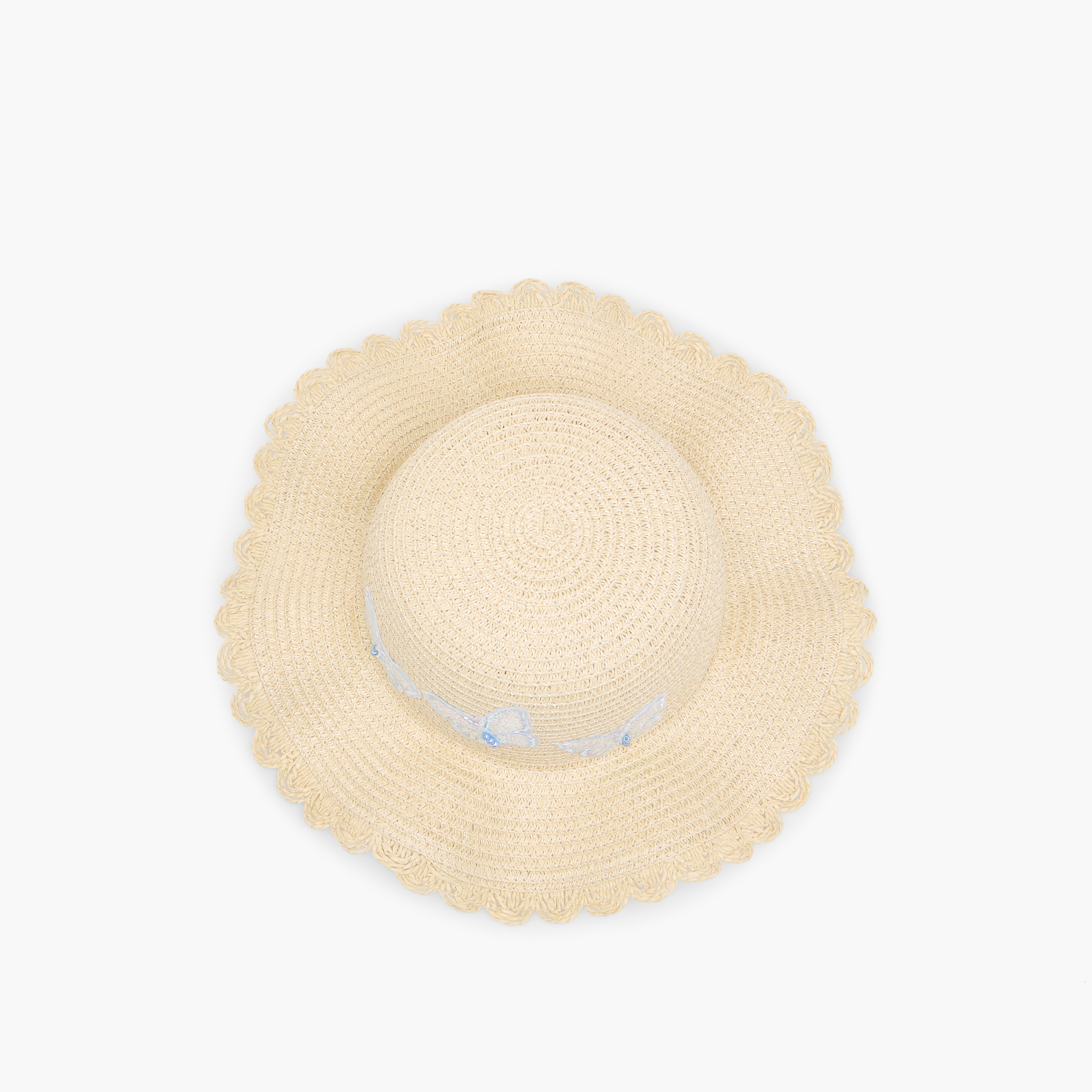 Juniors Textured Hat with Butterfly Applique-baby-girls-accessories-caps-image-3