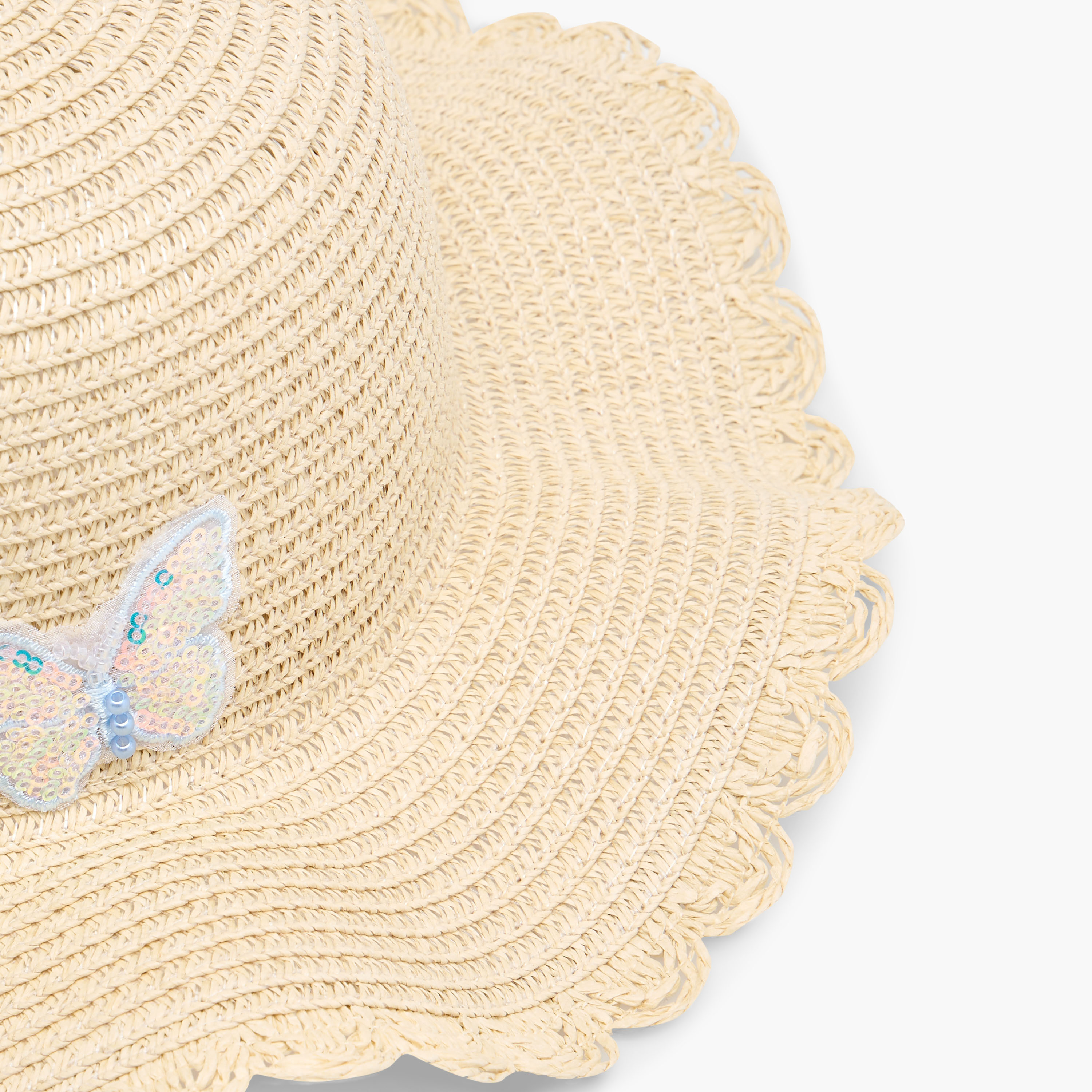 Juniors Textured Hat with Butterfly Applique-baby-girls-accessories-caps-image-4