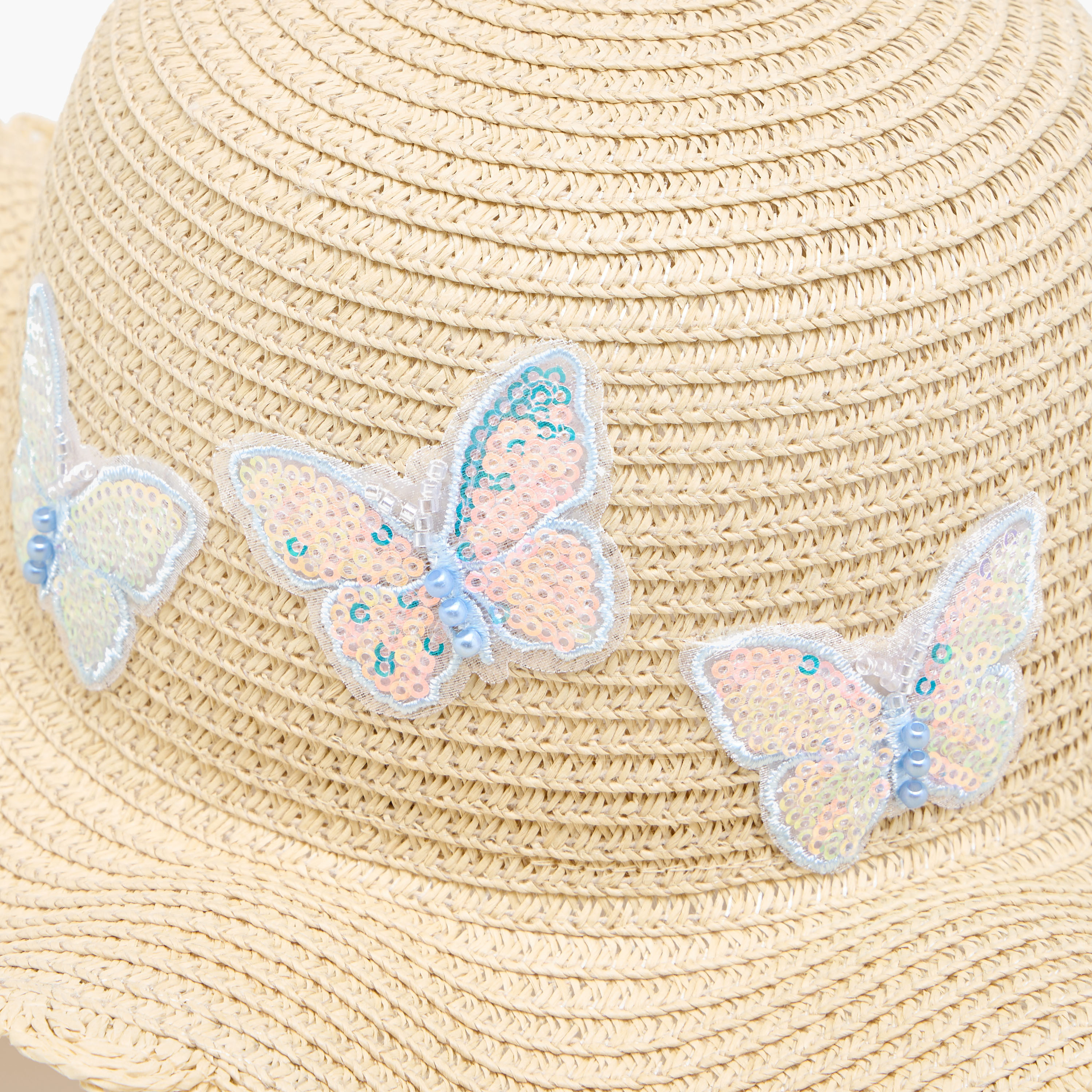 Juniors Textured Hat with Butterfly Applique-baby-girls-accessories-caps-image-5