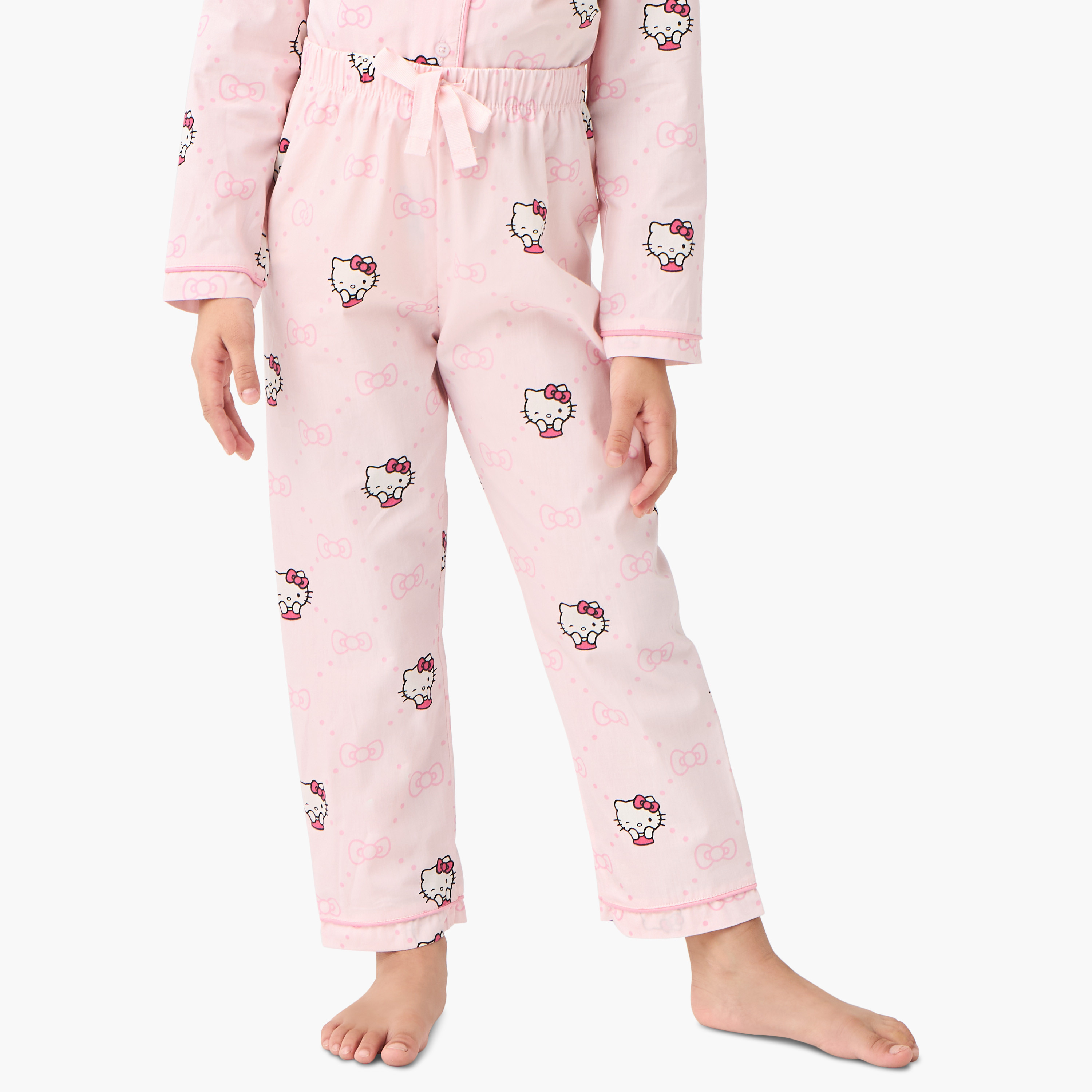 Sanrio Hello Kitty Print Shirt and Pyjama Set-girls-clothing-nightwear-image-3
