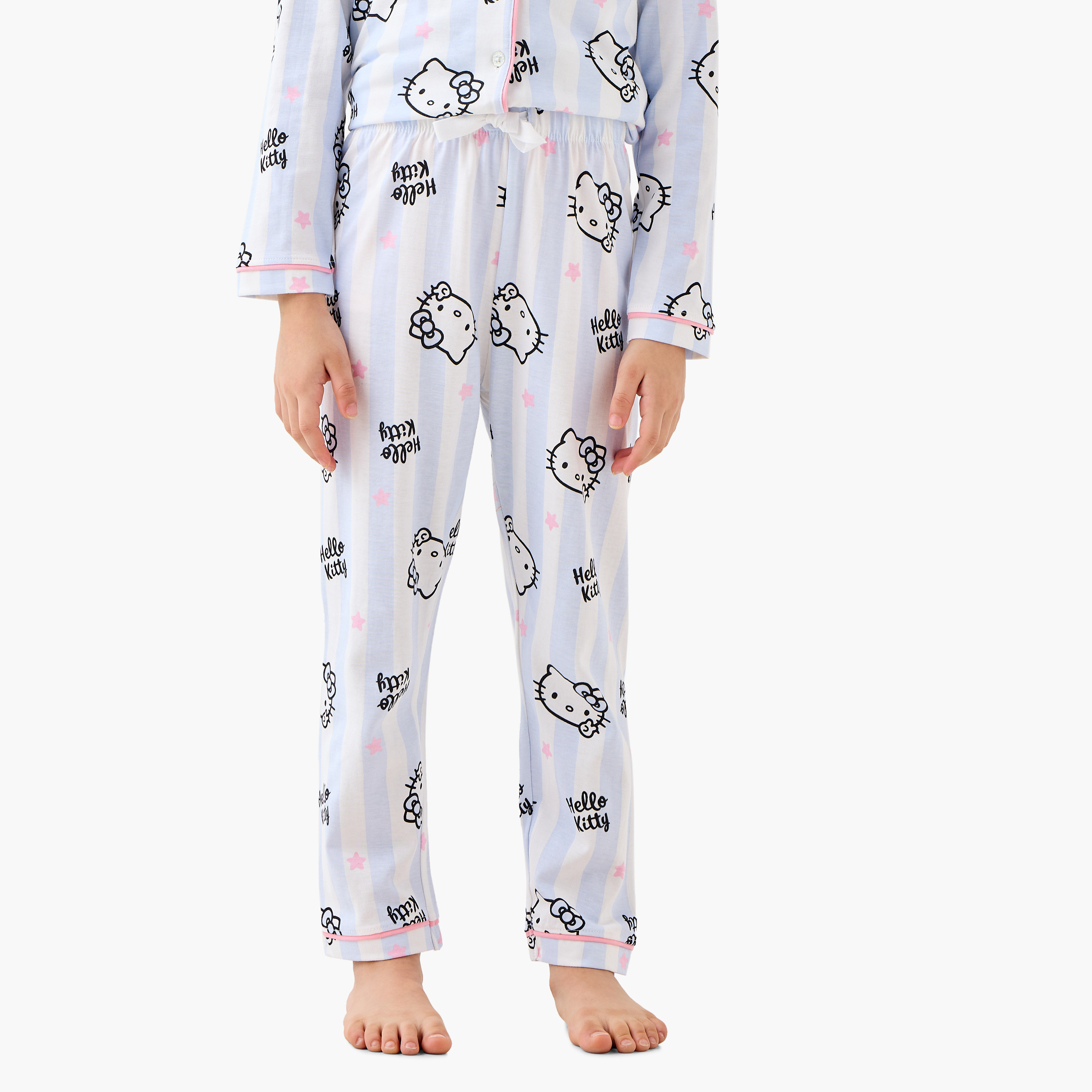 Sanrio All-Over Hello Kitty Print Shirt and Pyjama Set-girls-clothing-nightwear-image-3