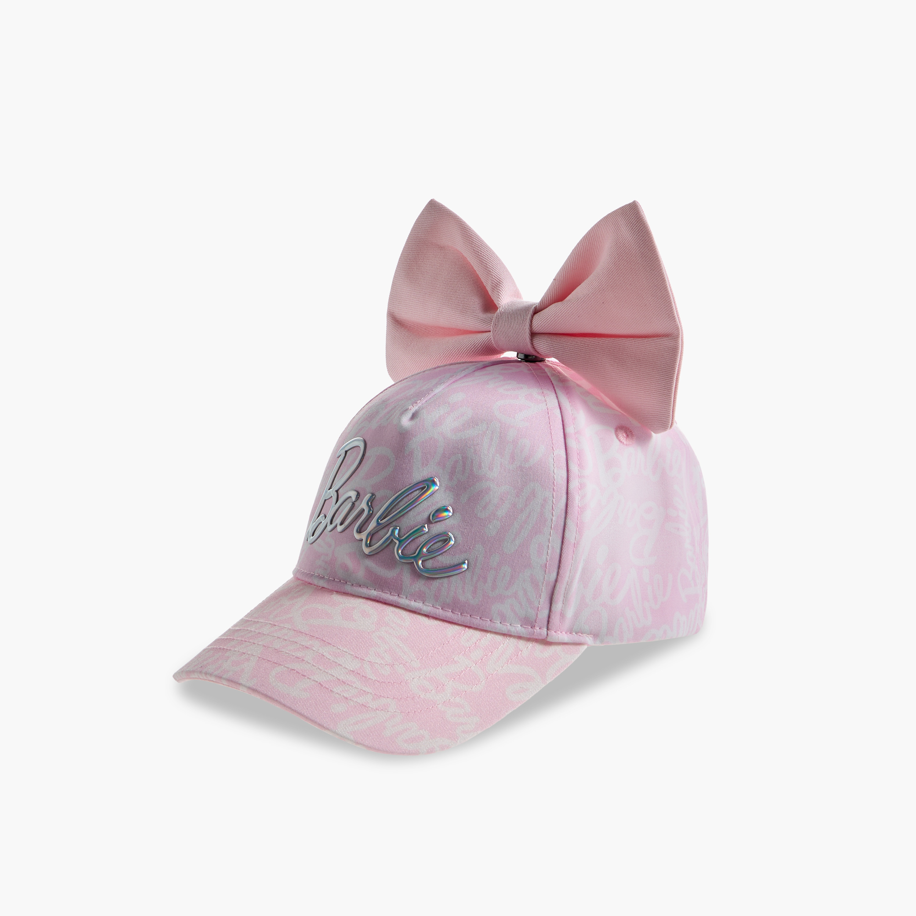 Barbie Print Cap with Hook and Loop Strap Closure-baby-girls-accessories-caps-image-2