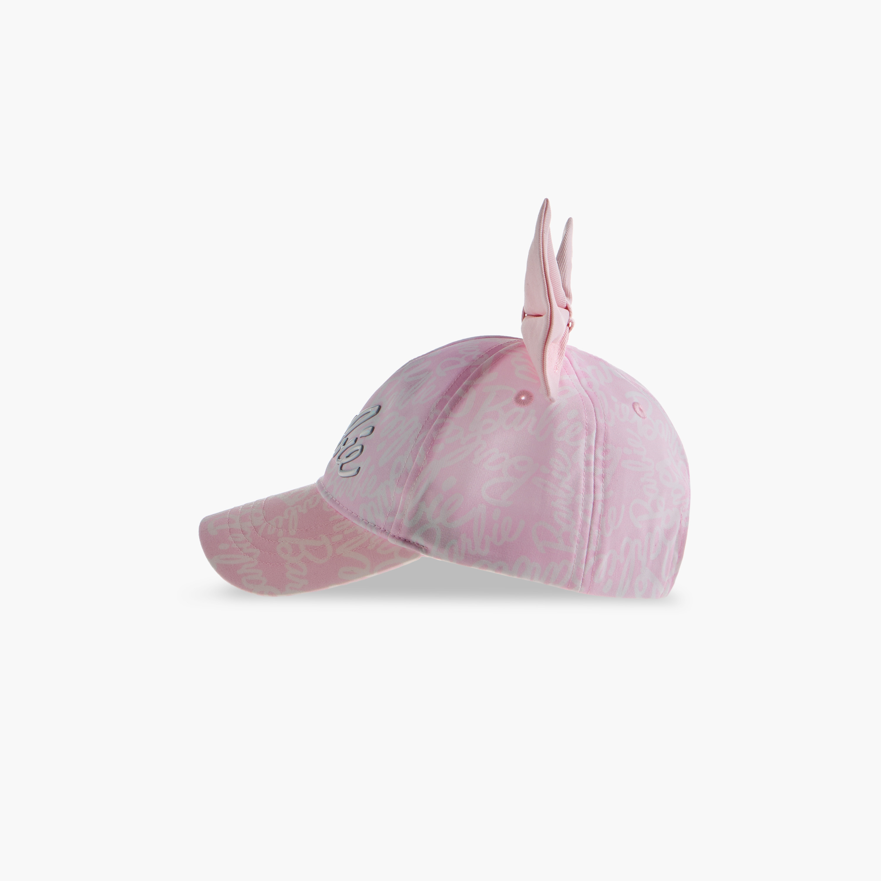 Barbie Print Cap with Hook and Loop Strap Closure-baby-girls-accessories-caps-image-3