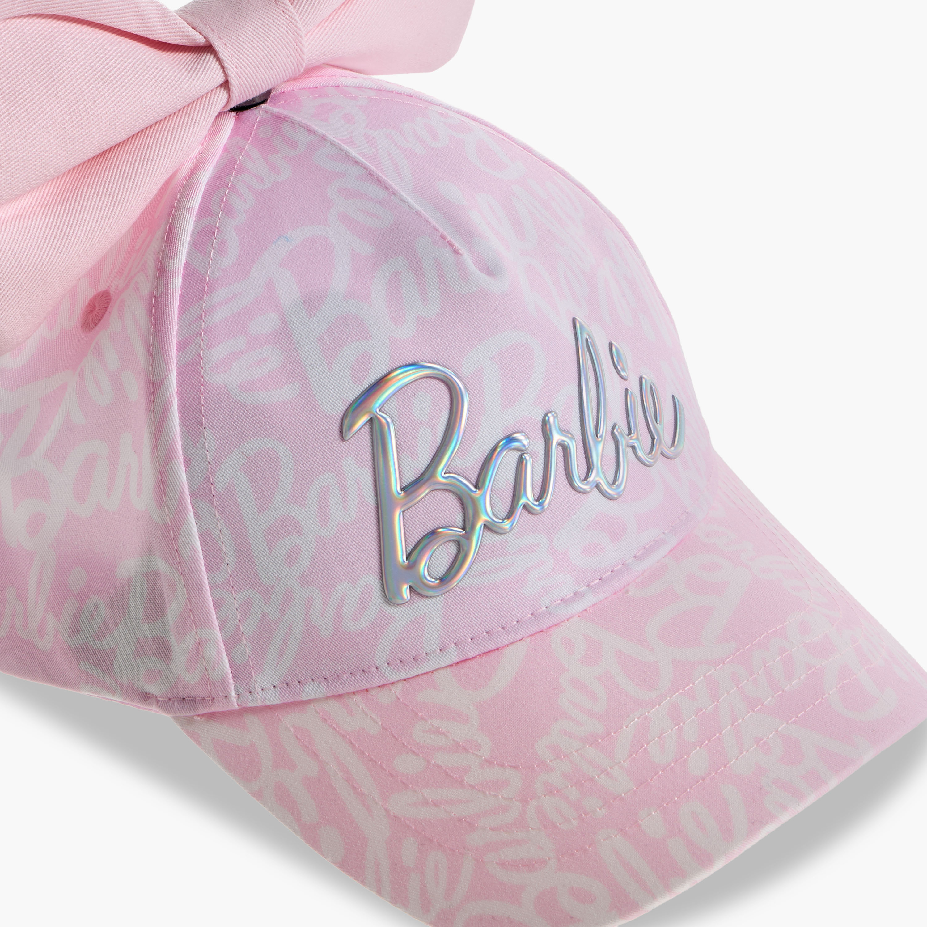 Barbie Print Cap with Hook and Loop Strap Closure-baby-girls-accessories-caps-image-6