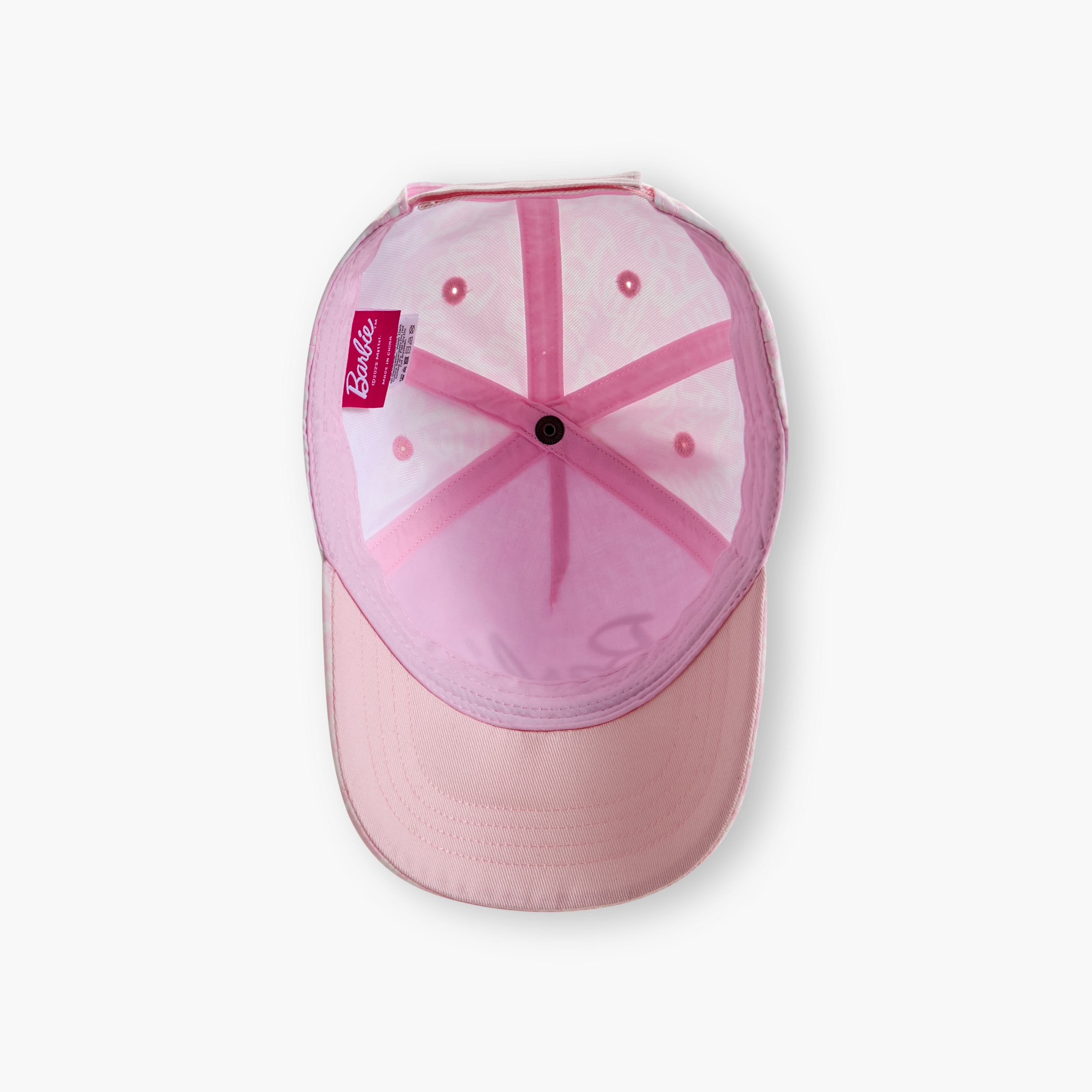 Barbie Print Cap with Hook and Loop Strap Closure-baby-girls-accessories-caps-image-7