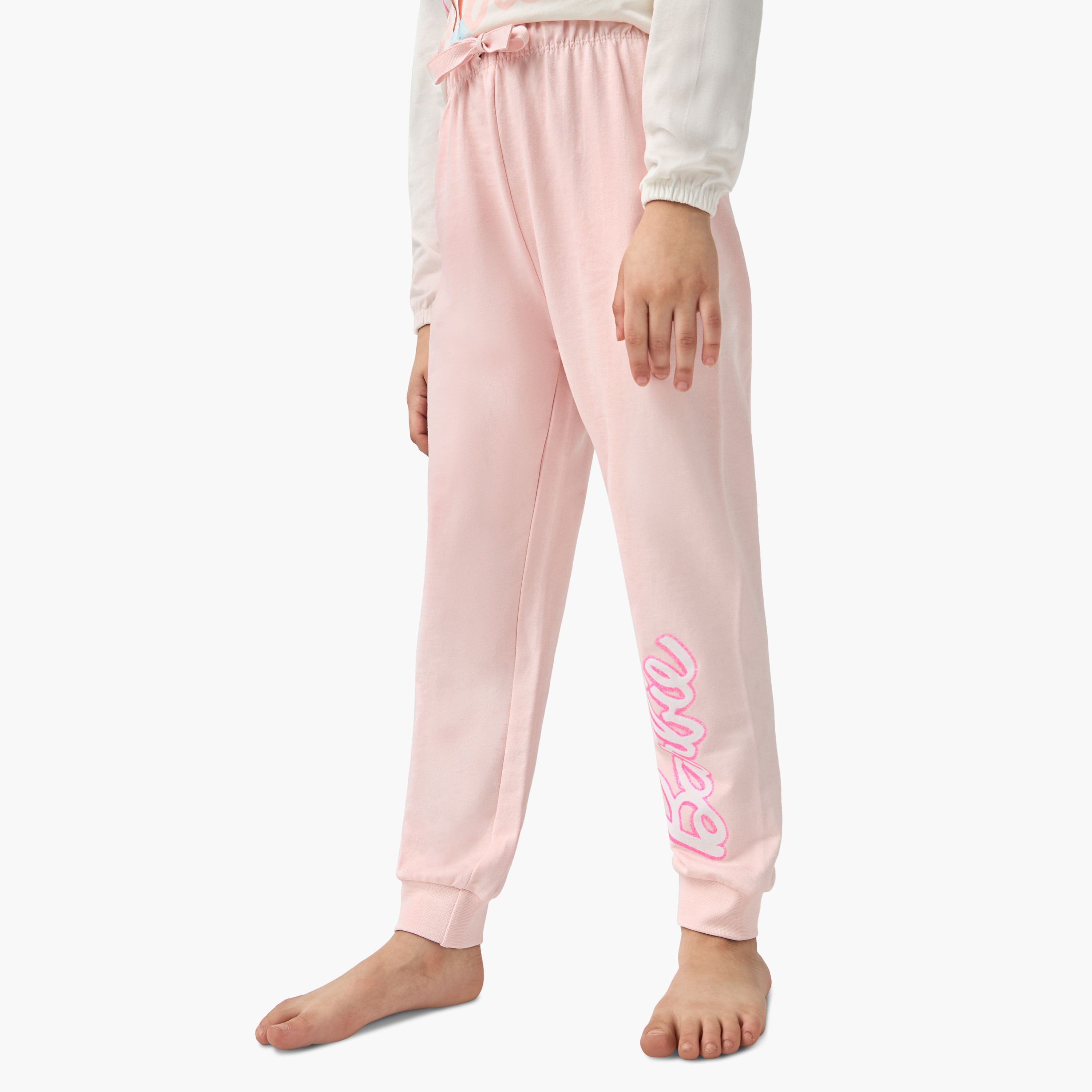 Barbie Print T-shirt and Pyjama Set-baby-girls-clothing-nightwear-pyjamasets-image-3