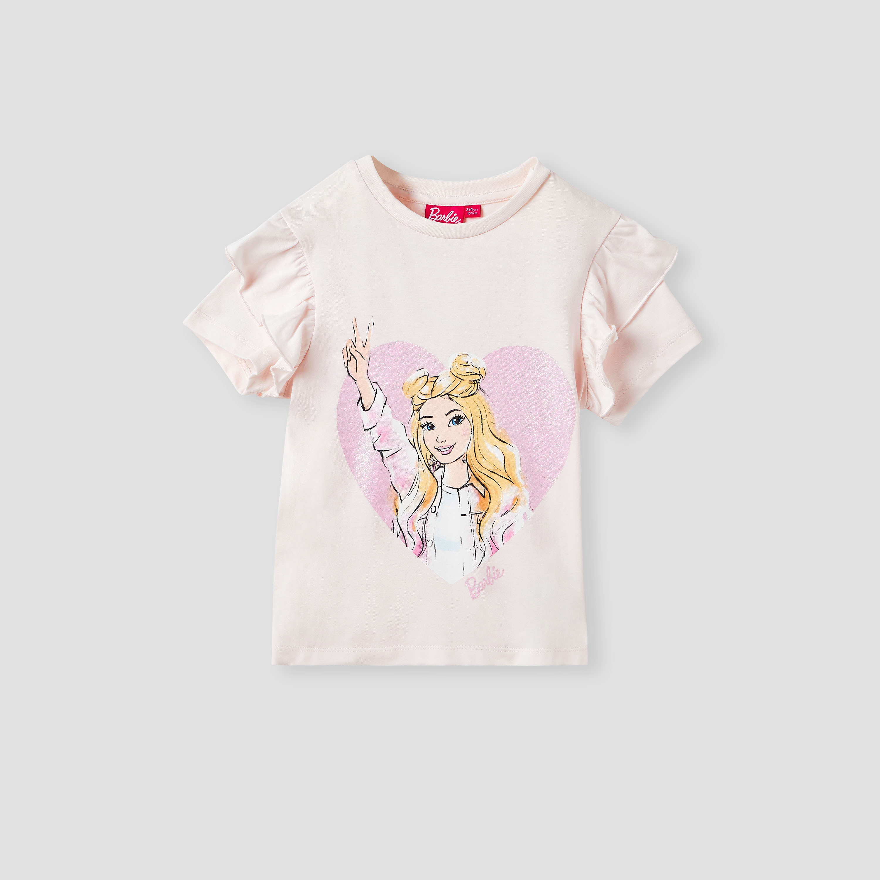 Barbie Print Top and Pyjama Set-baby-girls-clothing-nightwear-pyjamasets-image-2