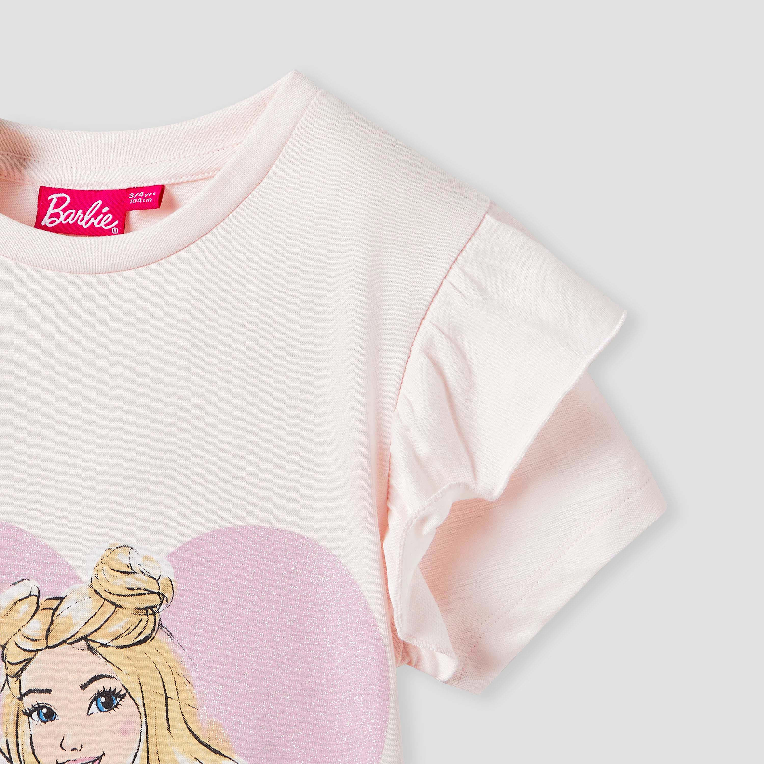 Barbie Print Top and Pyjama Set-baby-girls-clothing-nightwear-pyjamasets-image-4