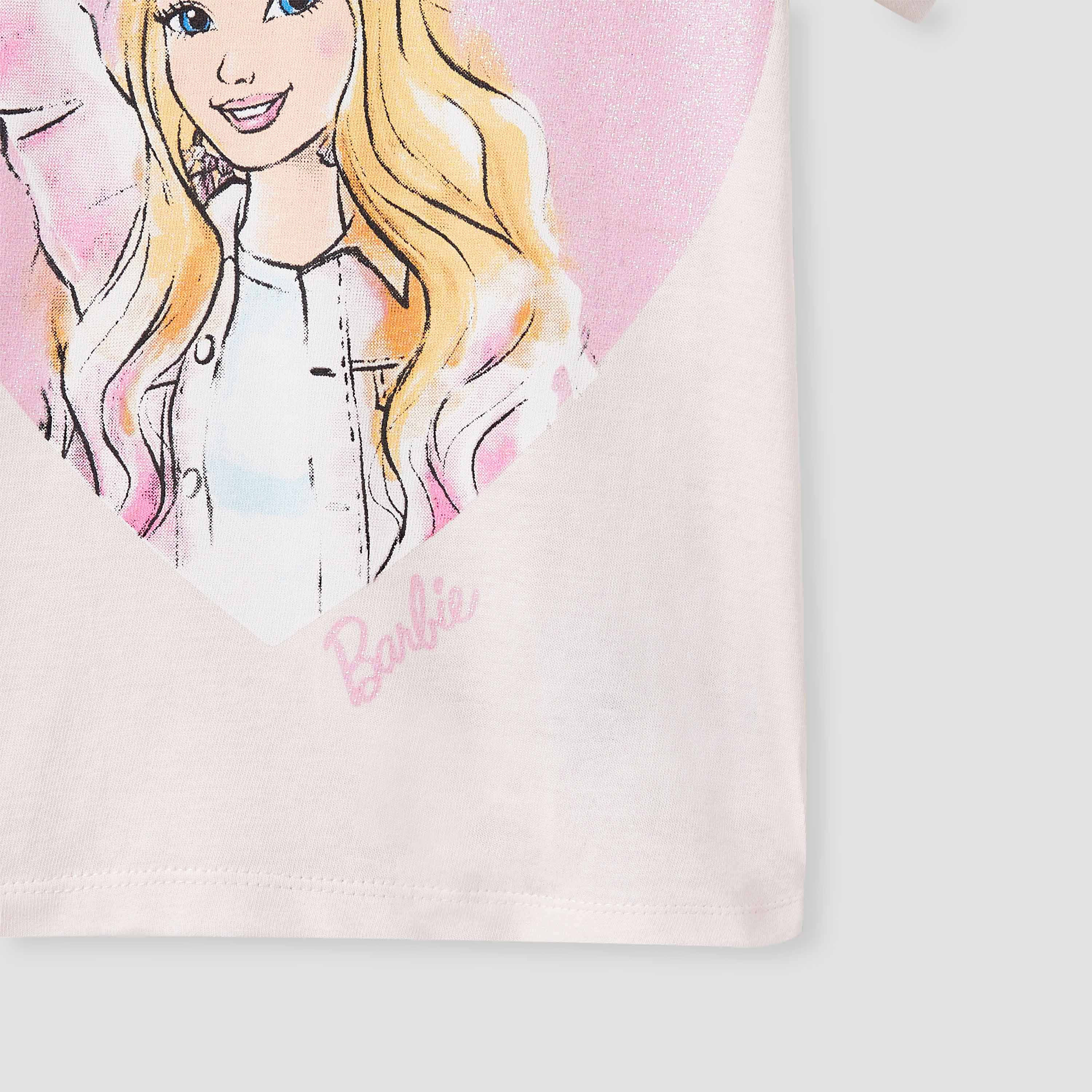 Barbie Print Top and Pyjama Set-baby-girls-clothing-nightwear-pyjamasets-image-5