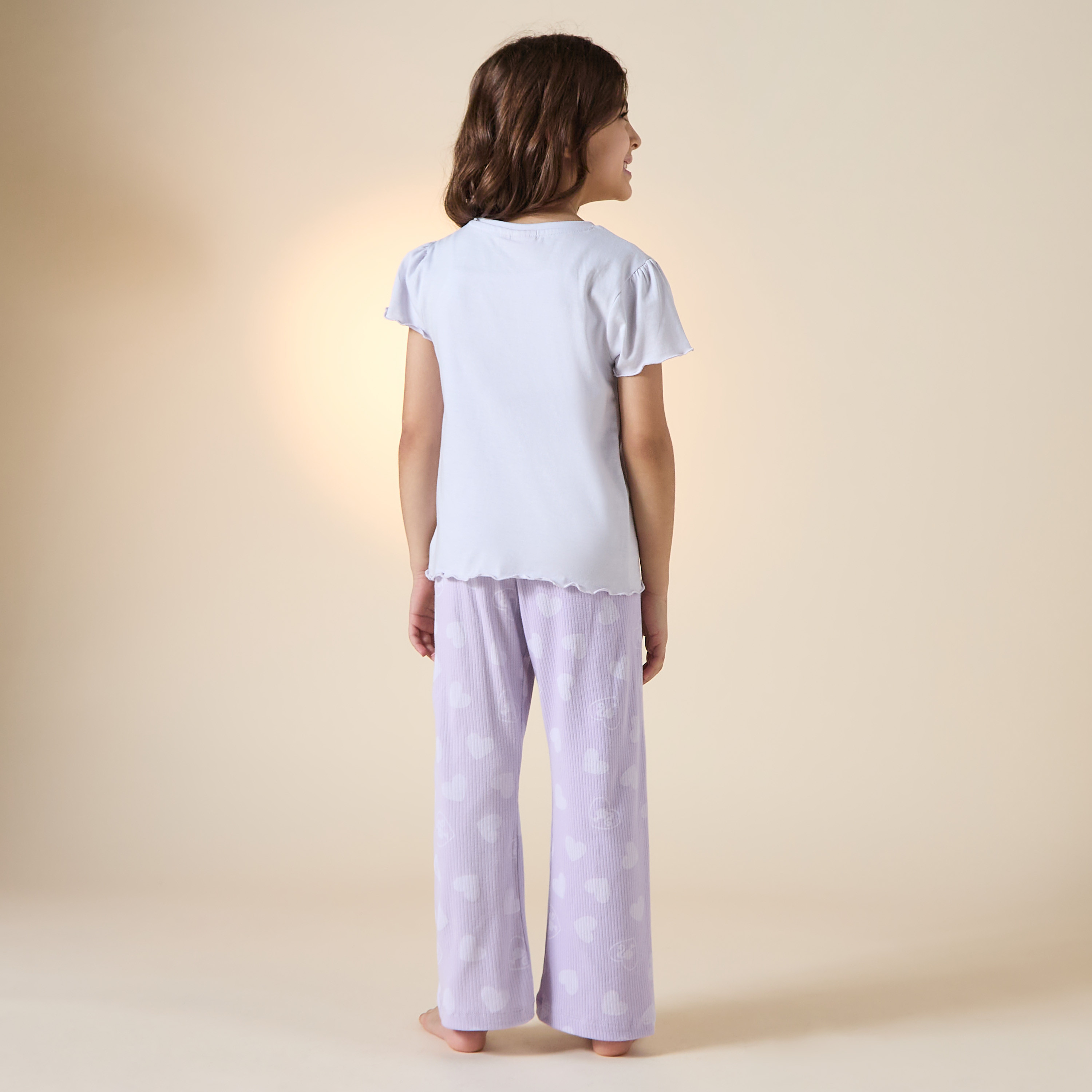 Barbie Print T-shirt and Pyjama Set-baby-girls-clothing-nightwear-pyjamasets-image-4