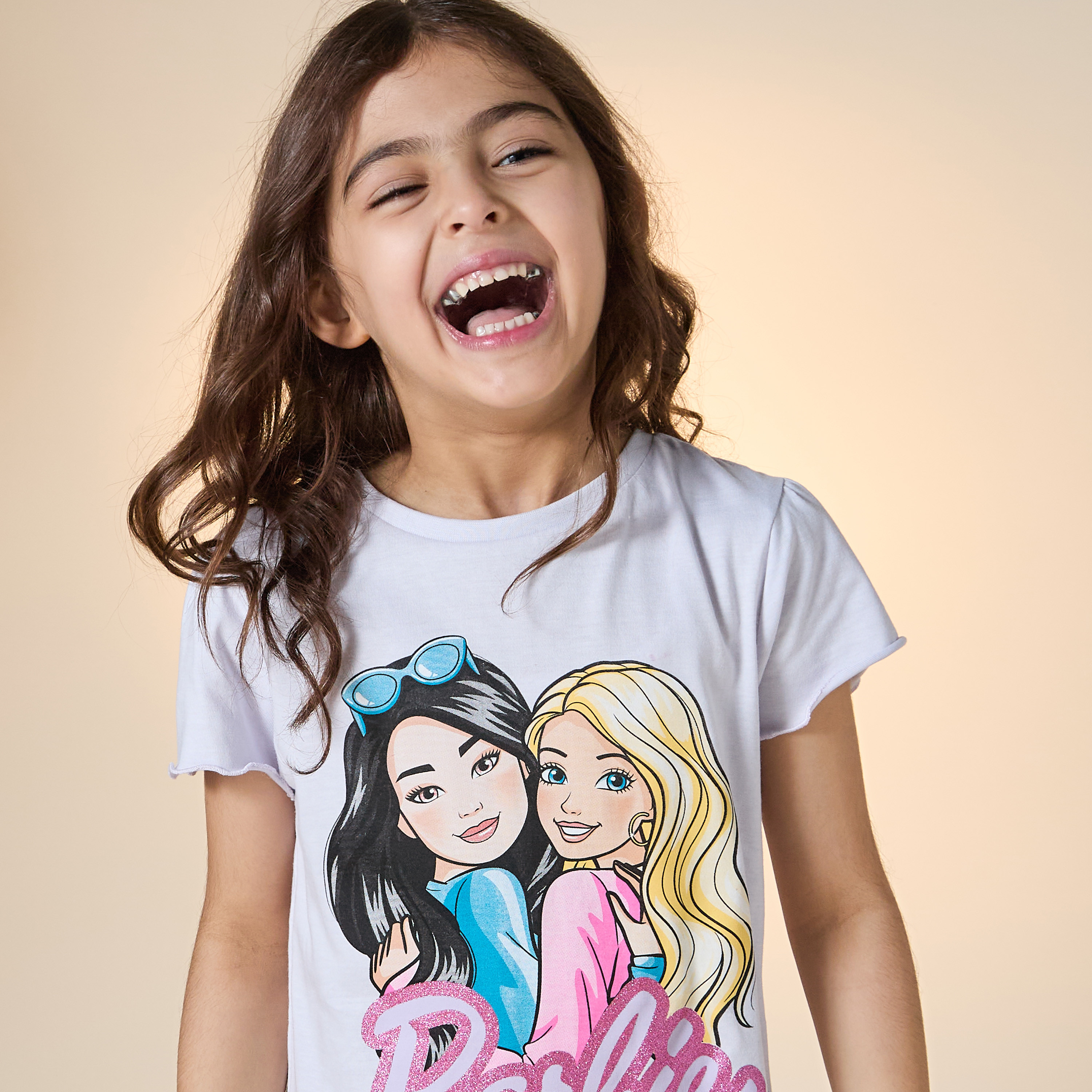 Barbie Print T-shirt and Pyjama Set-baby-girls-clothing-nightwear-pyjamasets-image-5