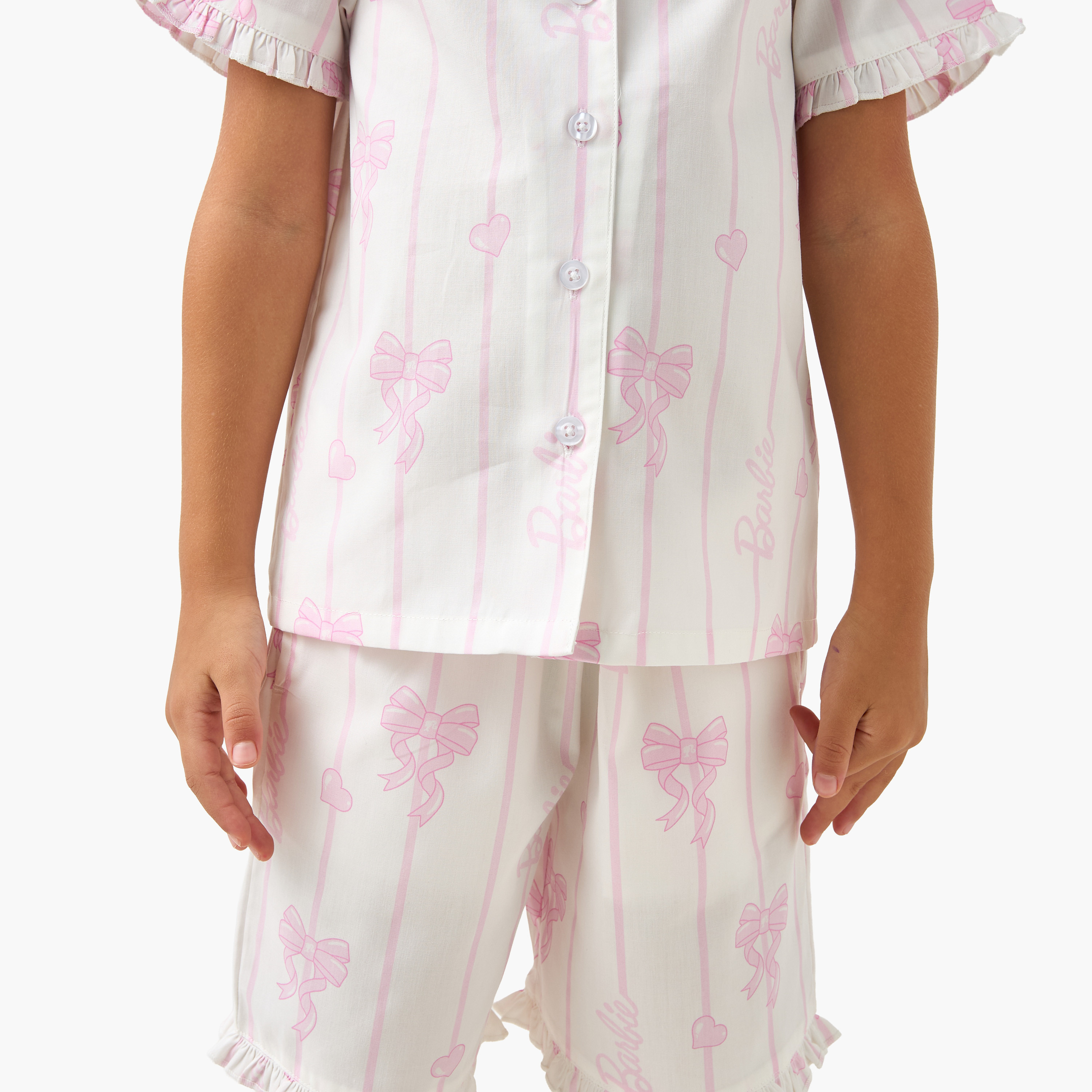Barbie Print Shirt and Shorts Set-baby-girls-clothing-nightwear-pyjamasets-image-5