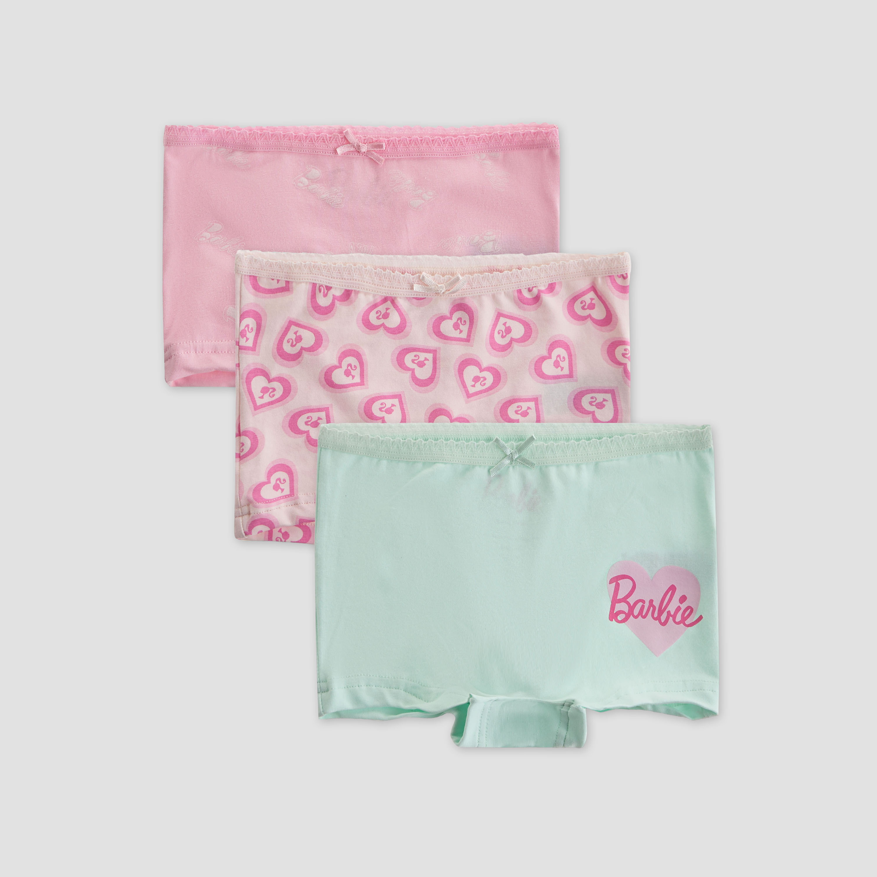 Pack of 3 Cotton Boxers with Barbie Print-baby-girls-clothing-innerwear-image-1