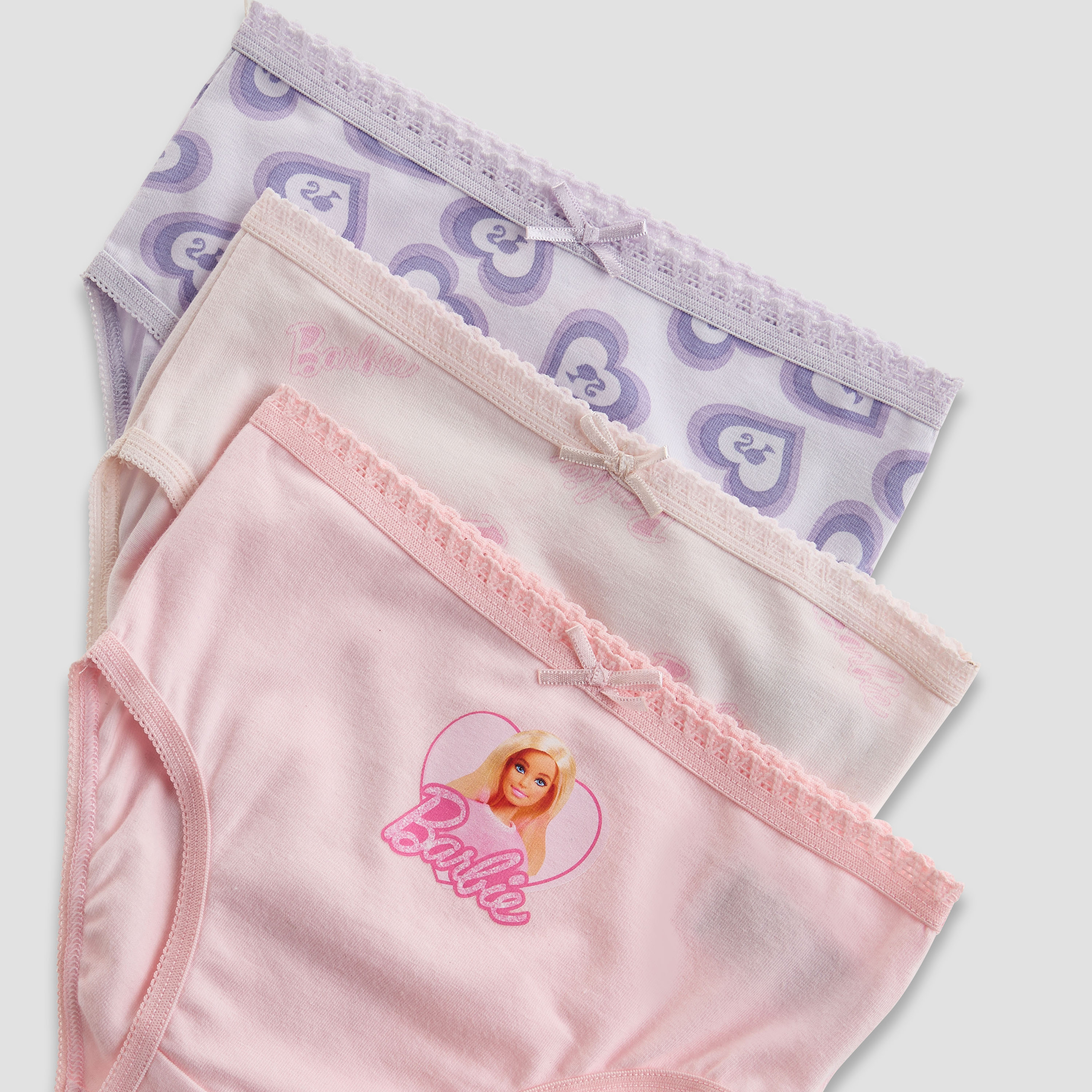 Pack of 3 Cotton Briefs with Barbie Print-baby-girls-clothing-innerwear-image-5