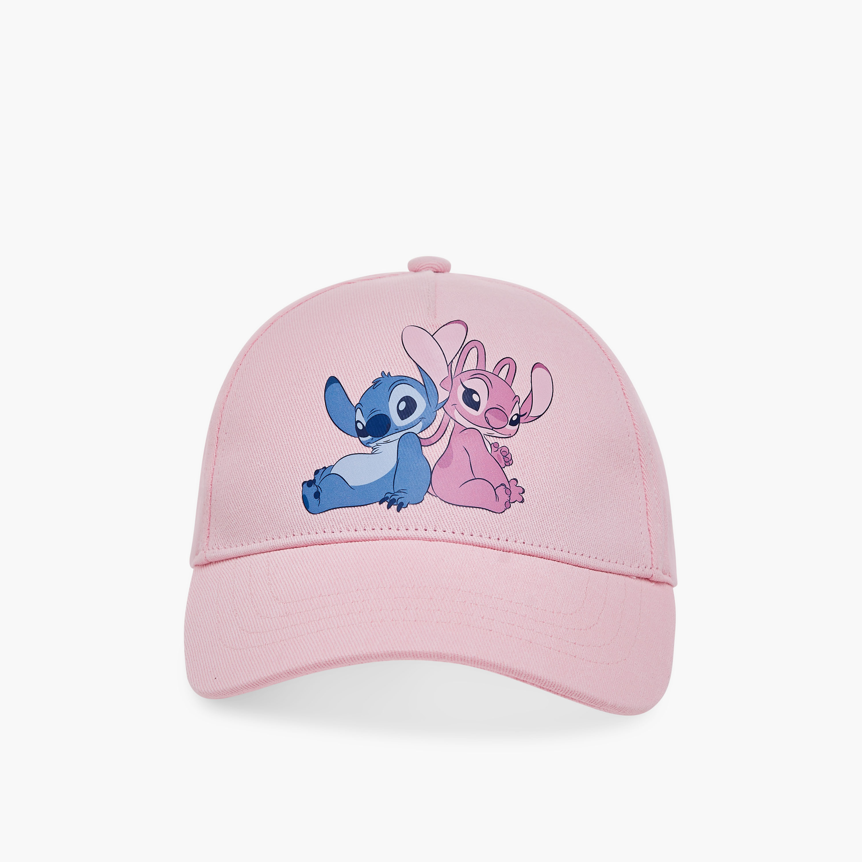 Disney Angel and Stitch Print Cap with Hook and Loop Closure-baby-girls-accessories-caps-image-1