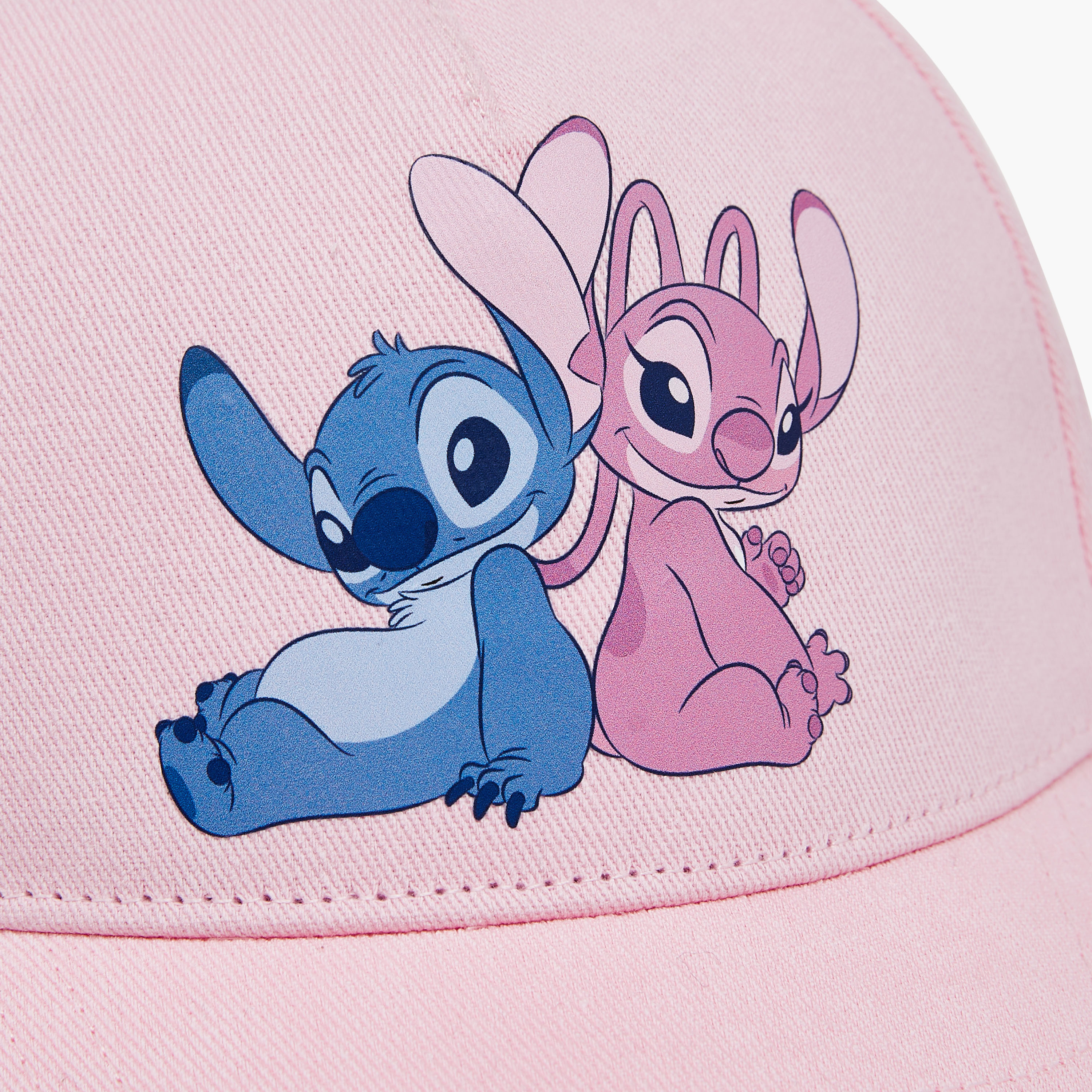 Disney Angel and Stitch Print Cap with Hook and Loop Closure-baby-girls-accessories-caps-image-5
