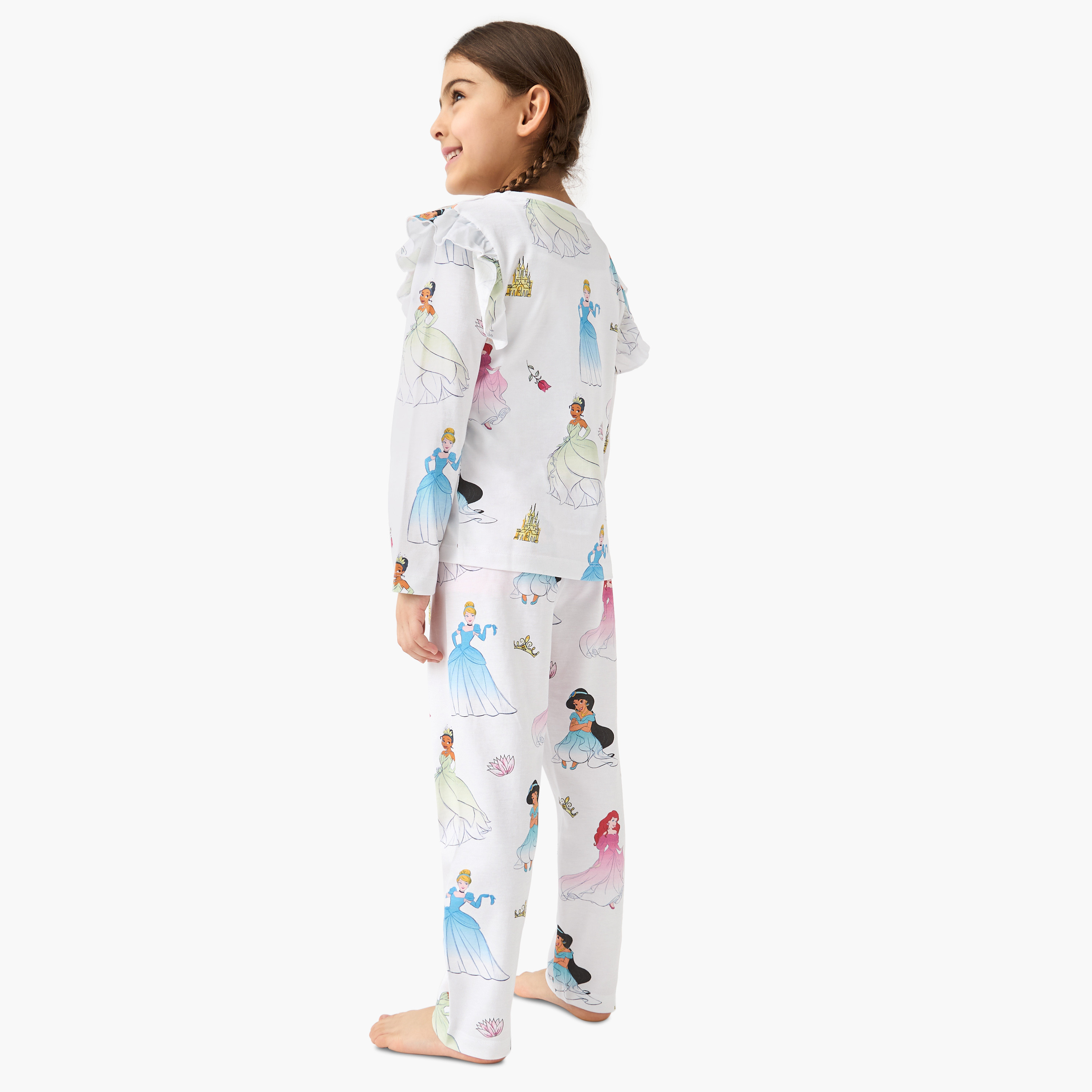 طقم بنطلون بيجاما وتيشيرت بطبعات برنسيس من ديزني-girls-clothing-nightwear-image-4