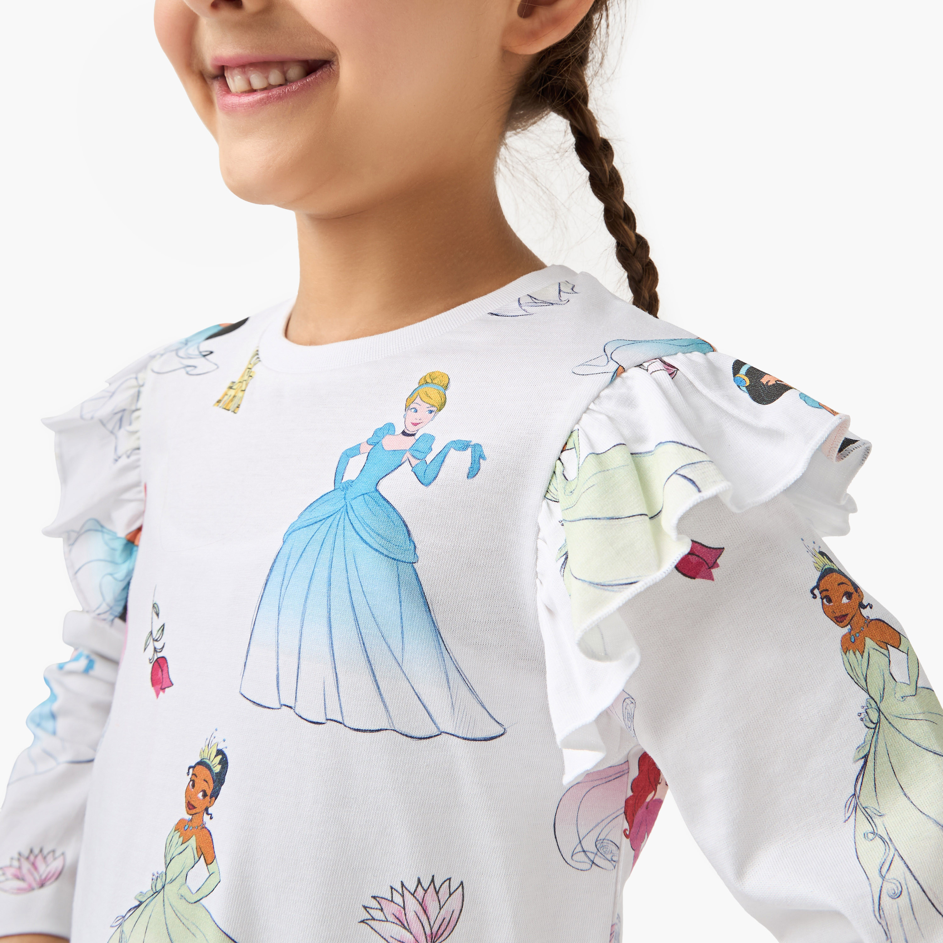 طقم بنطلون بيجاما وتيشيرت بطبعات برنسيس من ديزني-girls-clothing-nightwear-image-5