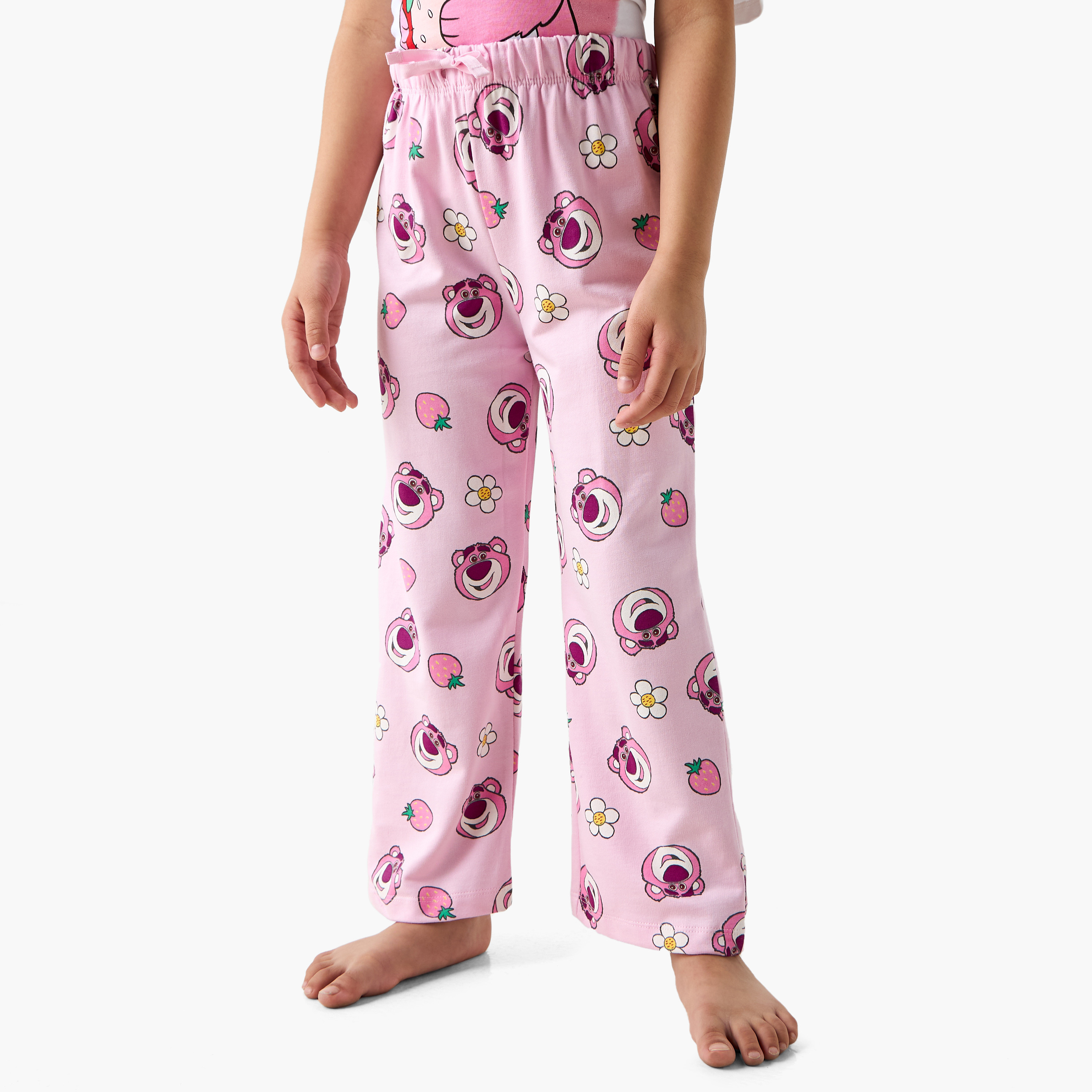 Disney Lotso Print T-shirt and Pyjama Set-girls-clothing-nightwear-image-3