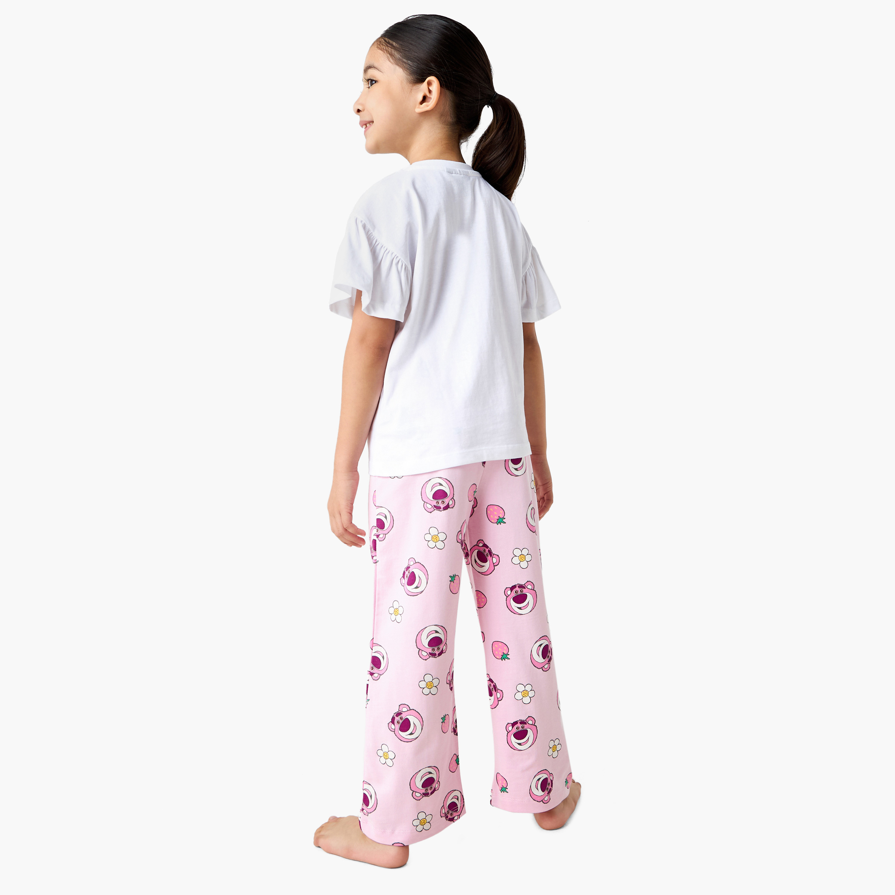 Disney Lotso Print T-shirt and Pyjama Set-girls-clothing-nightwear-image-4