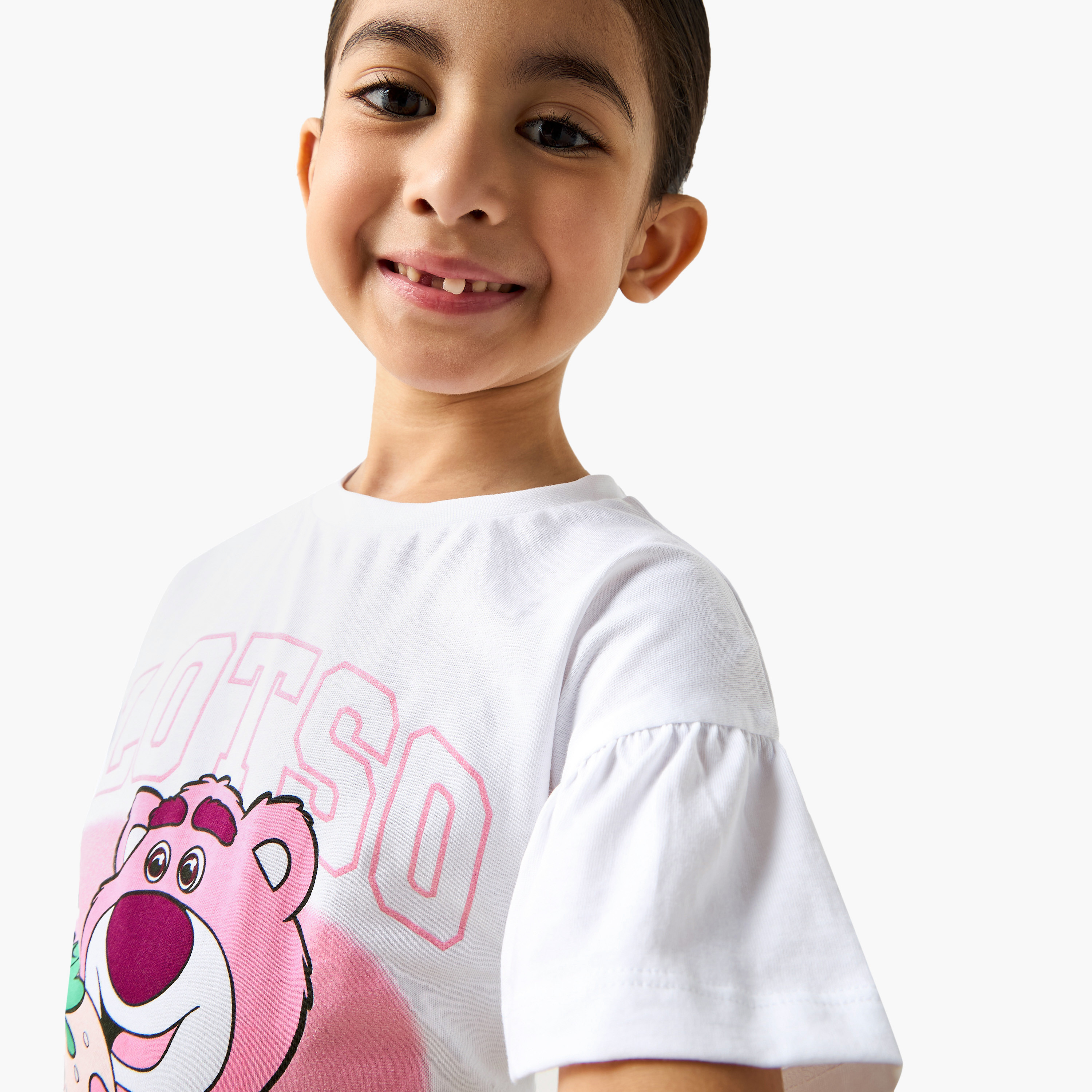 Disney Lotso Print T-shirt and Pyjama Set-girls-clothing-nightwear-image-6