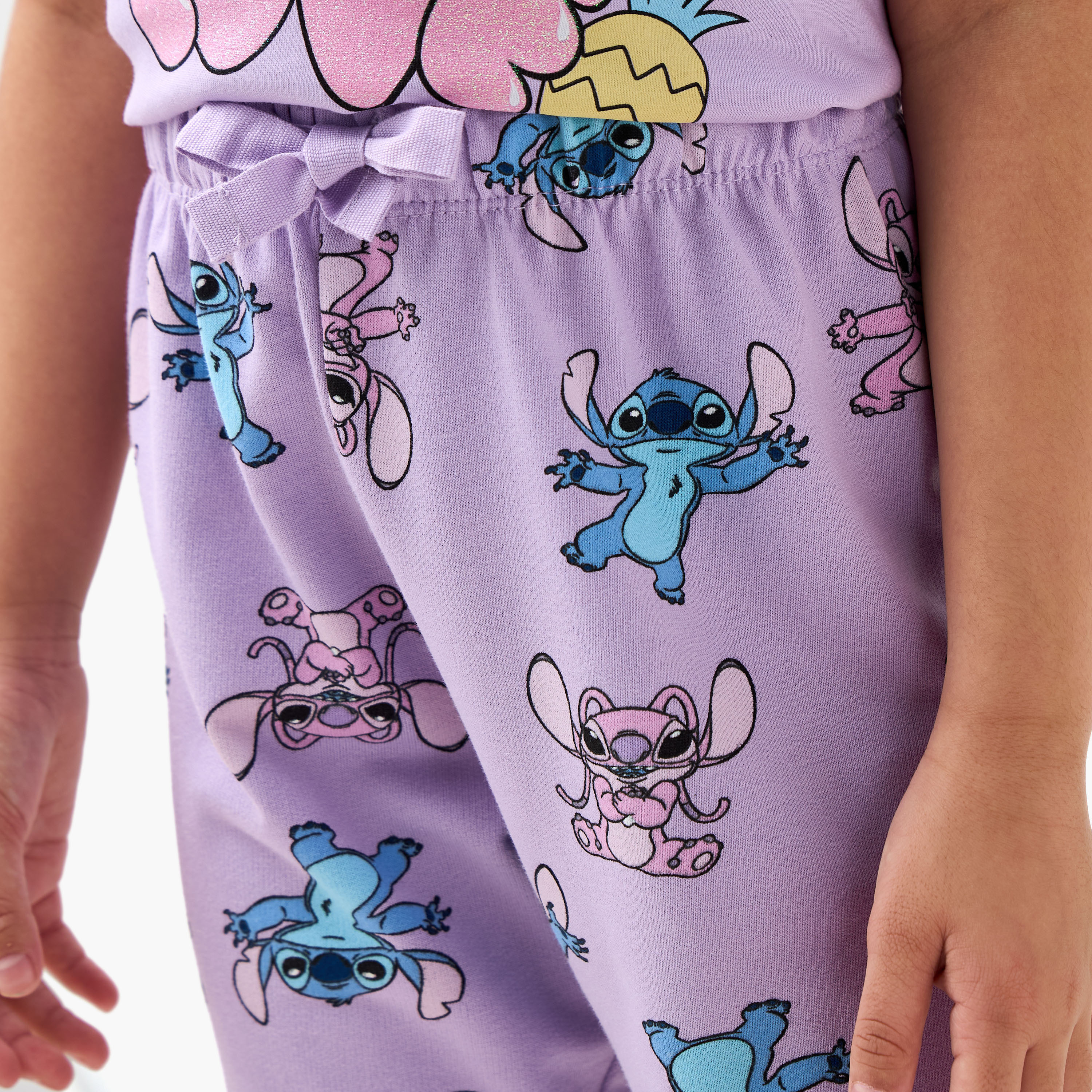 Disney Angel and Stitch Print T-shirt and Pyjama Set-baby-girls-clothing-nightwear-pyjamasets-image-6