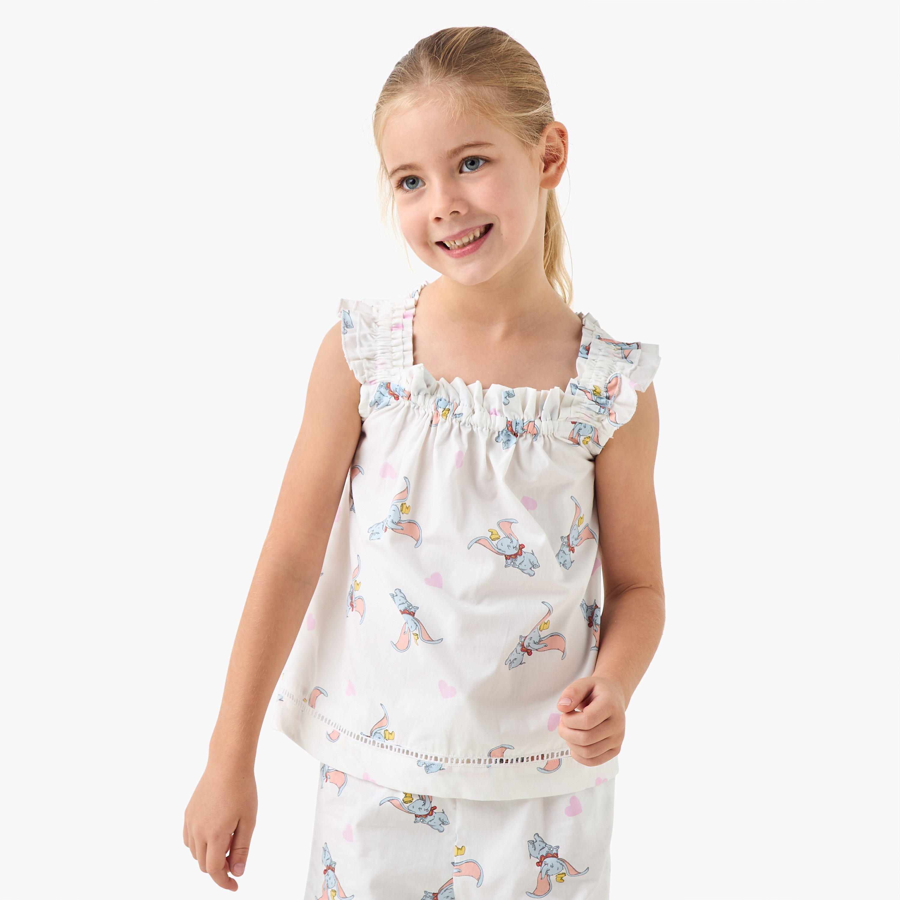 Disney Dumbo Print Top and Pyjama Set-baby-girls-clothing-nightwear-pyjamasets-image-3