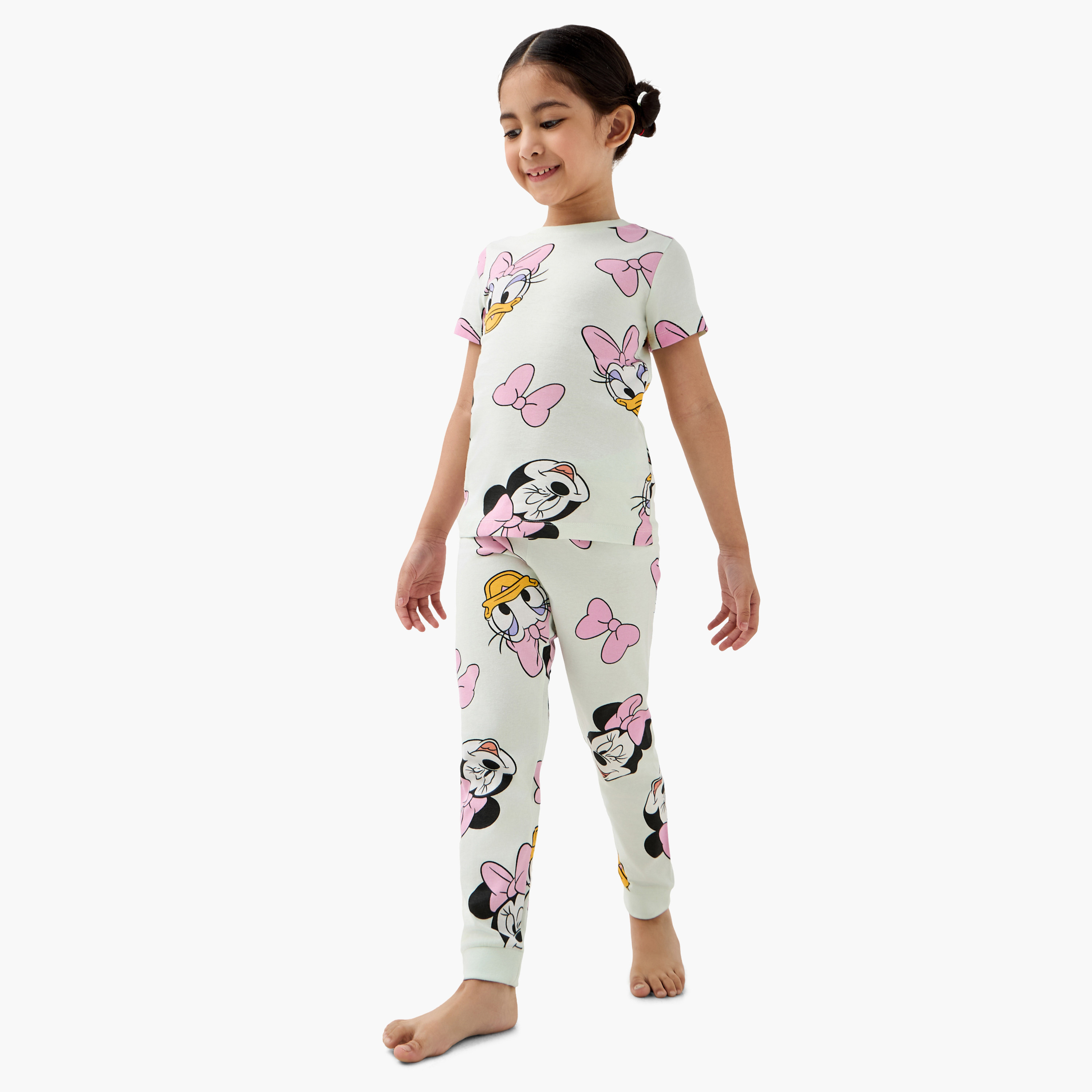 Disney Minnie Mouse and Daisy Duck Print T-shirt and Pyjamas - Set of 2-girls-clothing-multipacks-image-2