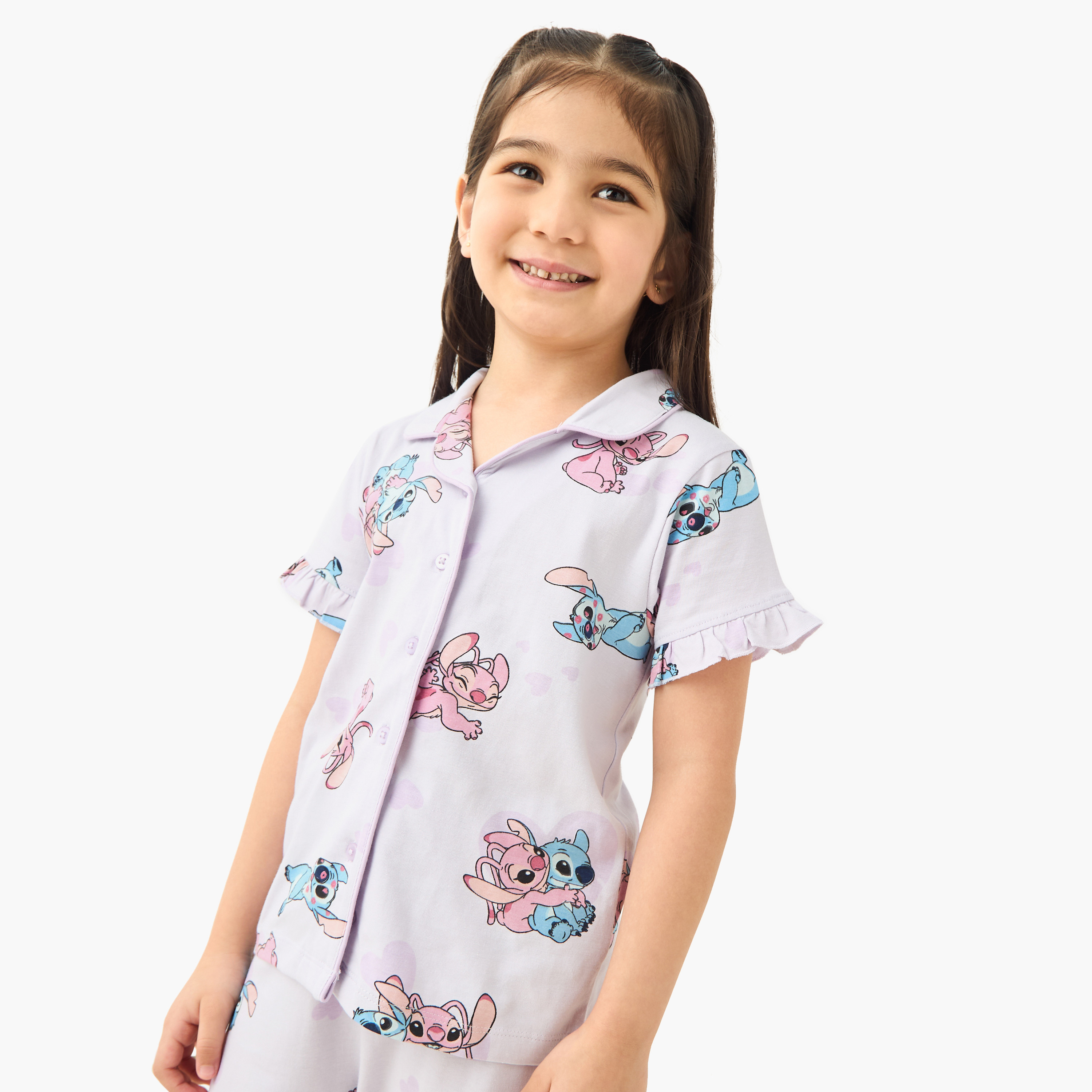 طقم بنطلون بيجاما وقميص بطبعات ستيتش وآنجل من ديزني-girls-clothing-nightwear-image-5