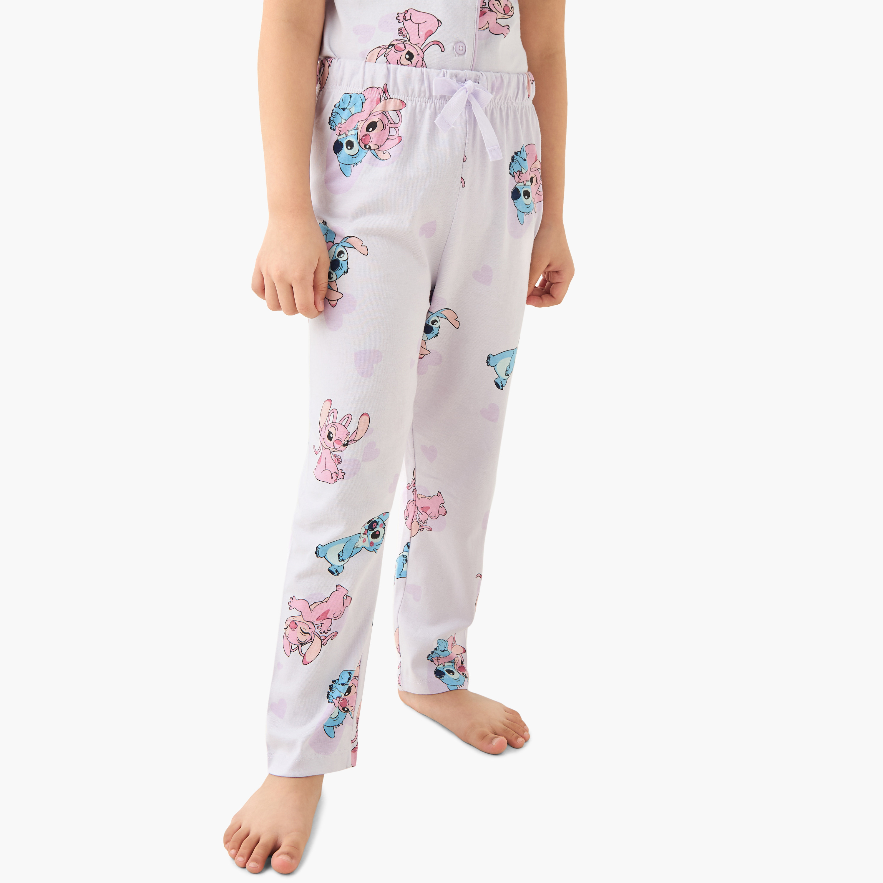 طقم بنطلون بيجاما وقميص بطبعات ستيتش وآنجل من ديزني-girls-clothing-nightwear-image-4