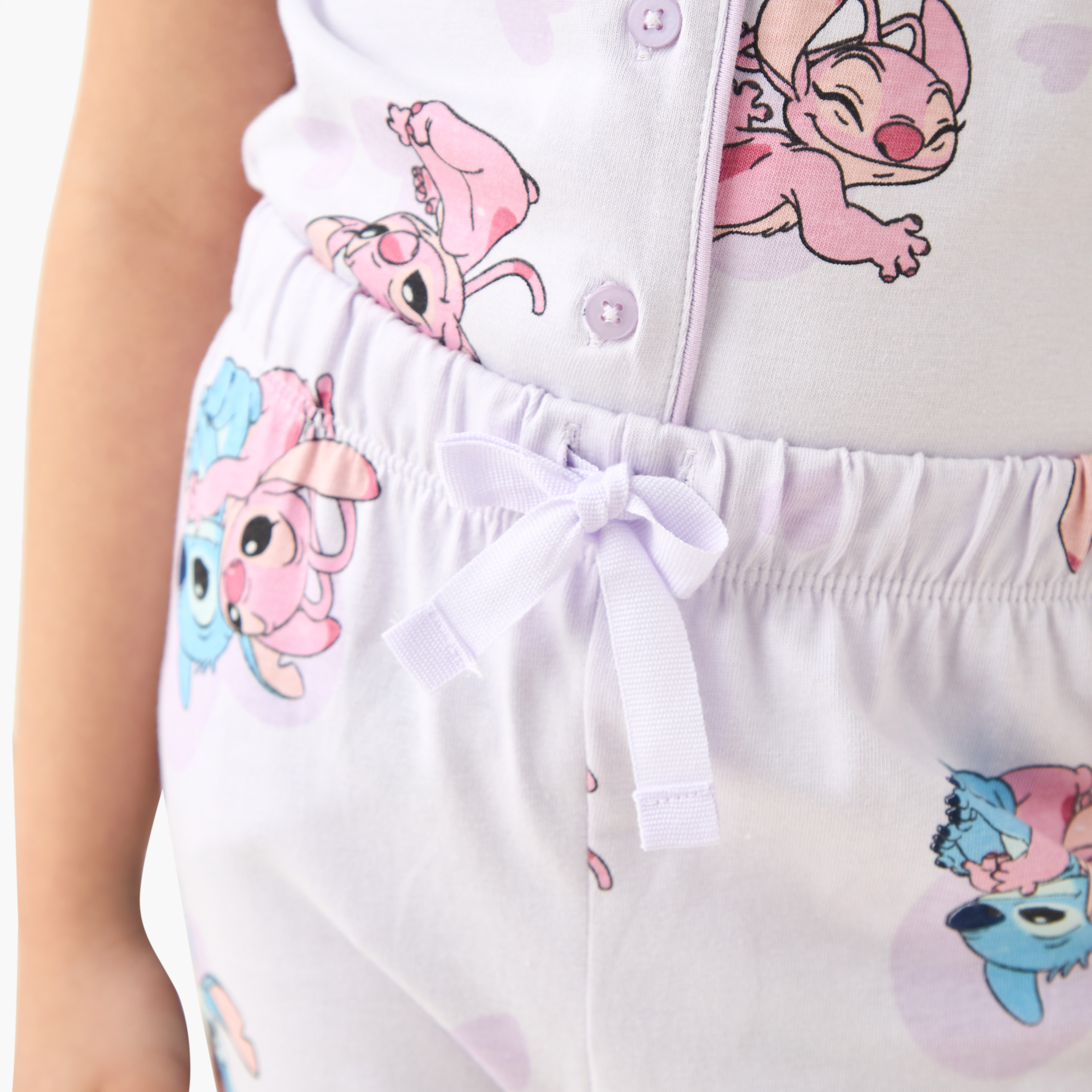 طقم بنطلون بيجاما وقميص بطبعات ستيتش وآنجل من ديزني-girls-clothing-nightwear-image-1