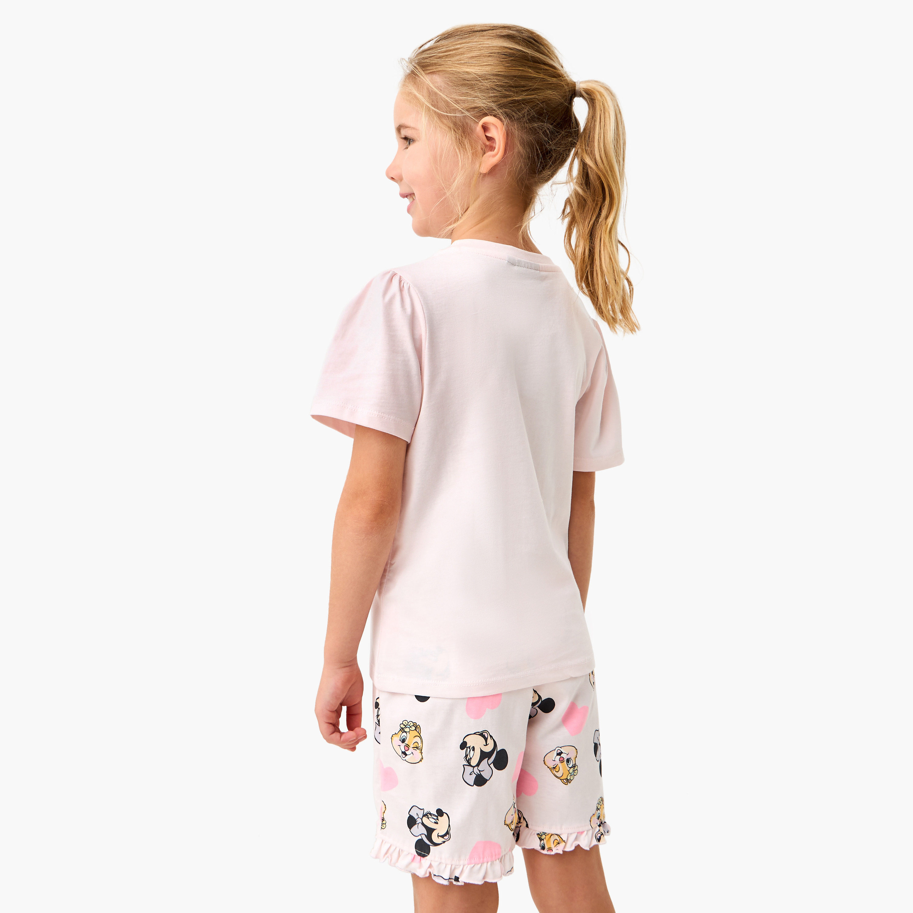 Disney Minnie Mouse Print T-shirt and Shorts Set-girls-clothing-nightwear-image-2