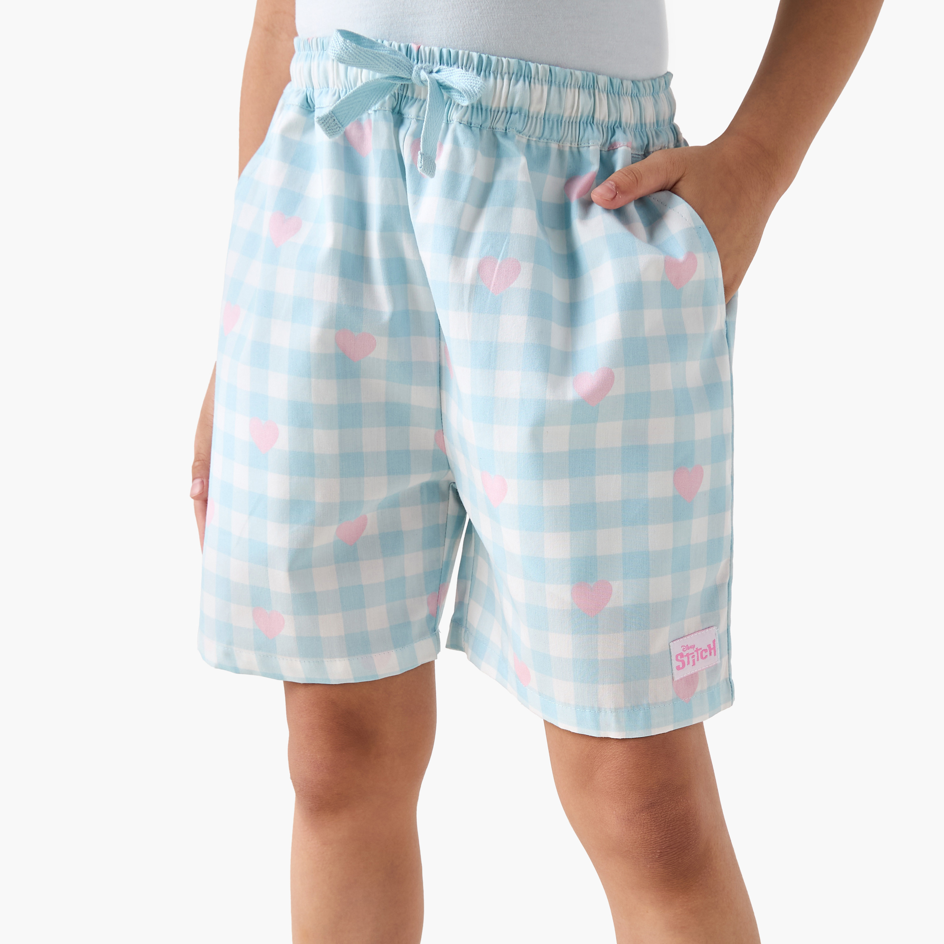 طقم شورت وتيشيرت بطبعات ستيتش من ديزني-girls-clothing-nightwear-image-3