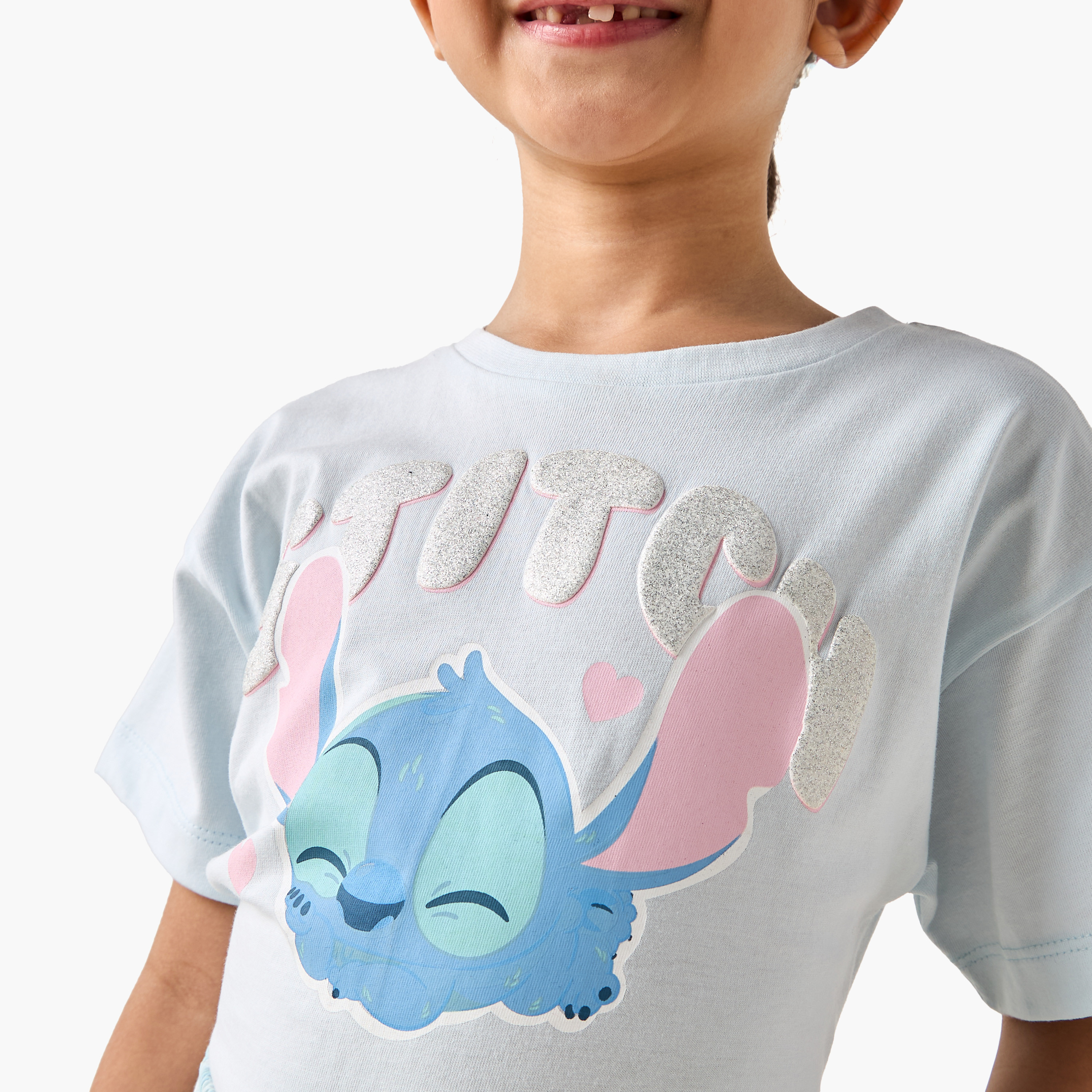 طقم شورت وتيشيرت بطبعات ستيتش من ديزني-girls-clothing-nightwear-image-5