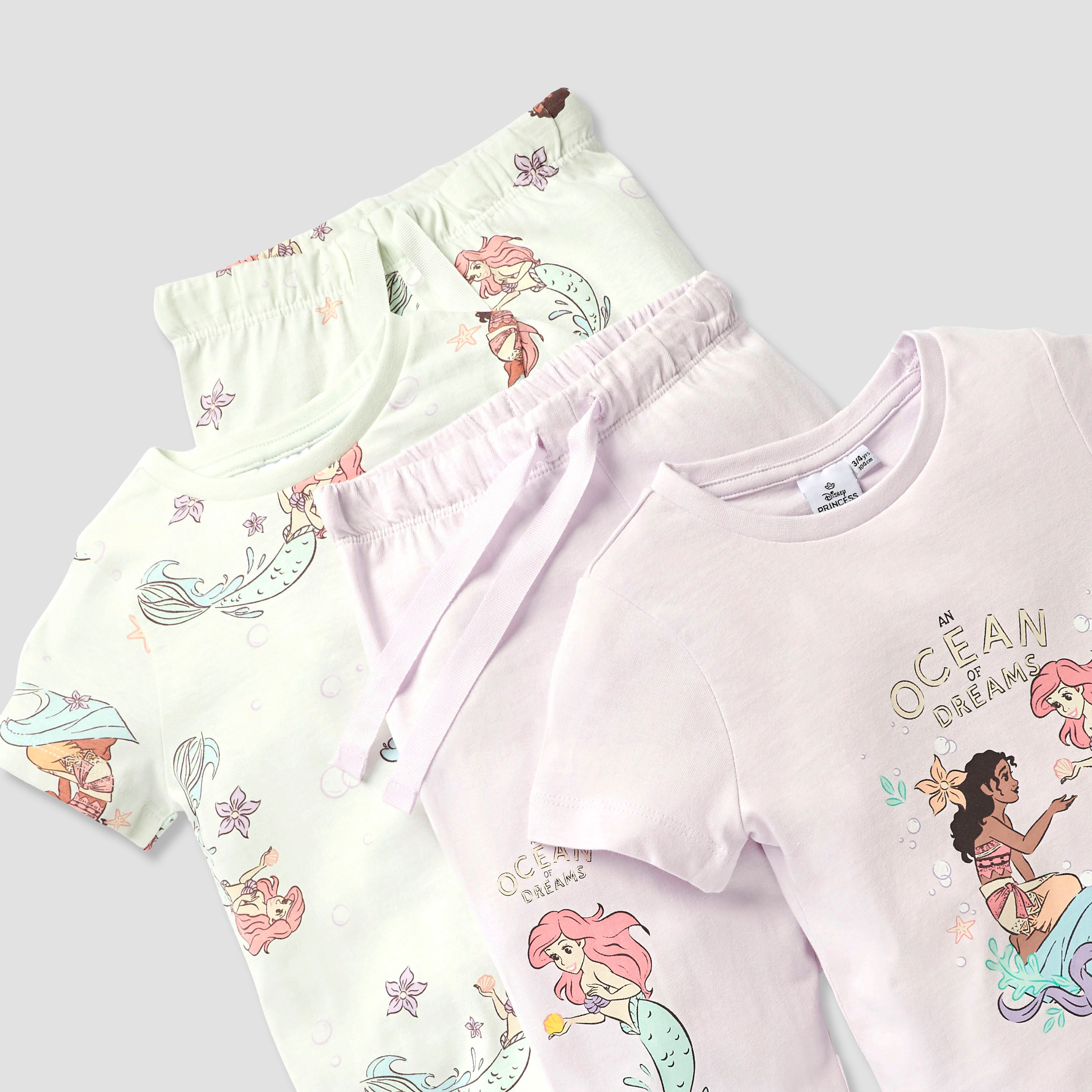 Disney Princess Print T-shirts and Pyjamas - Set of 2-girls-clothing-nightwear-image-6