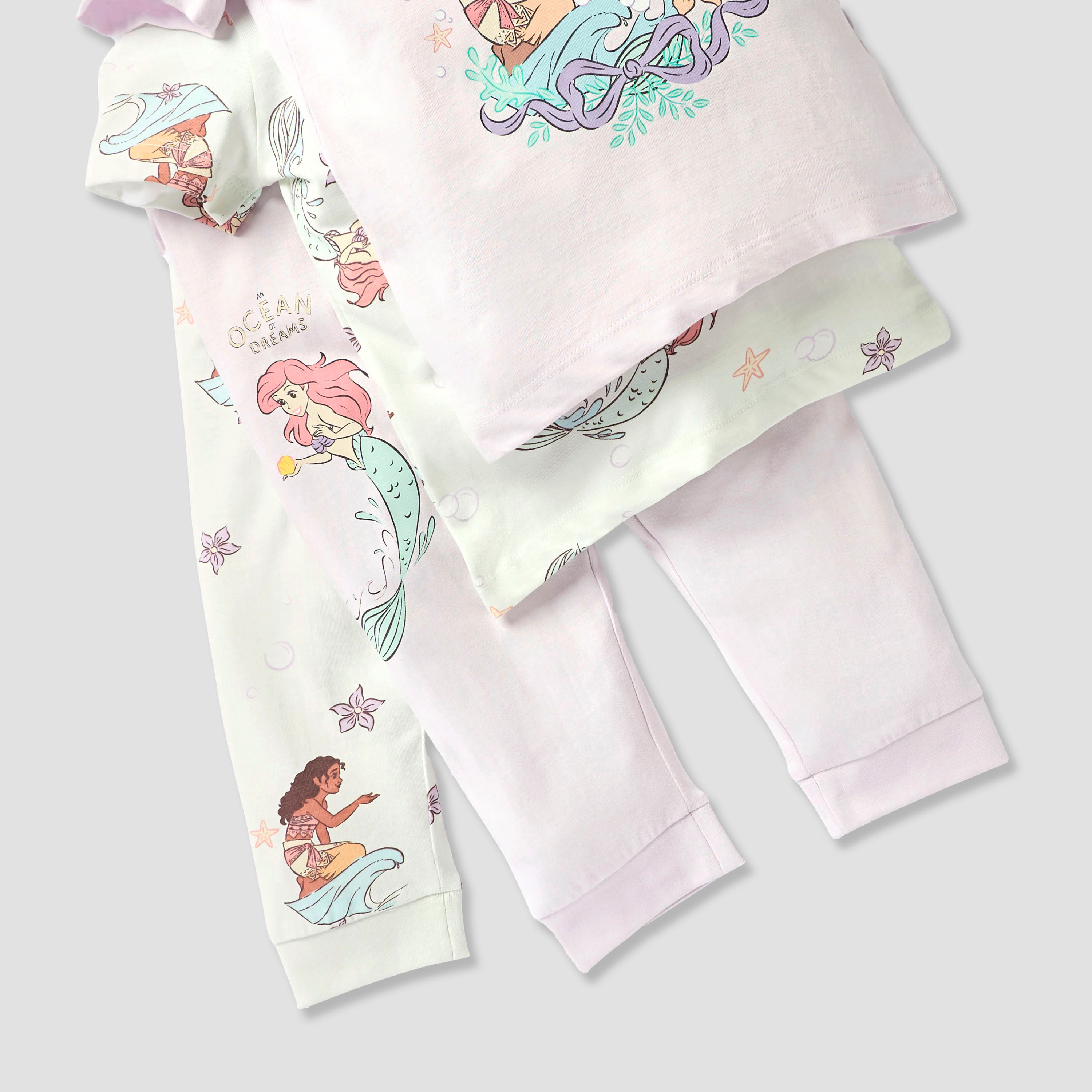 Disney Princess Print T-shirts and Pyjamas - Set of 2-girls-clothing-nightwear-image-7