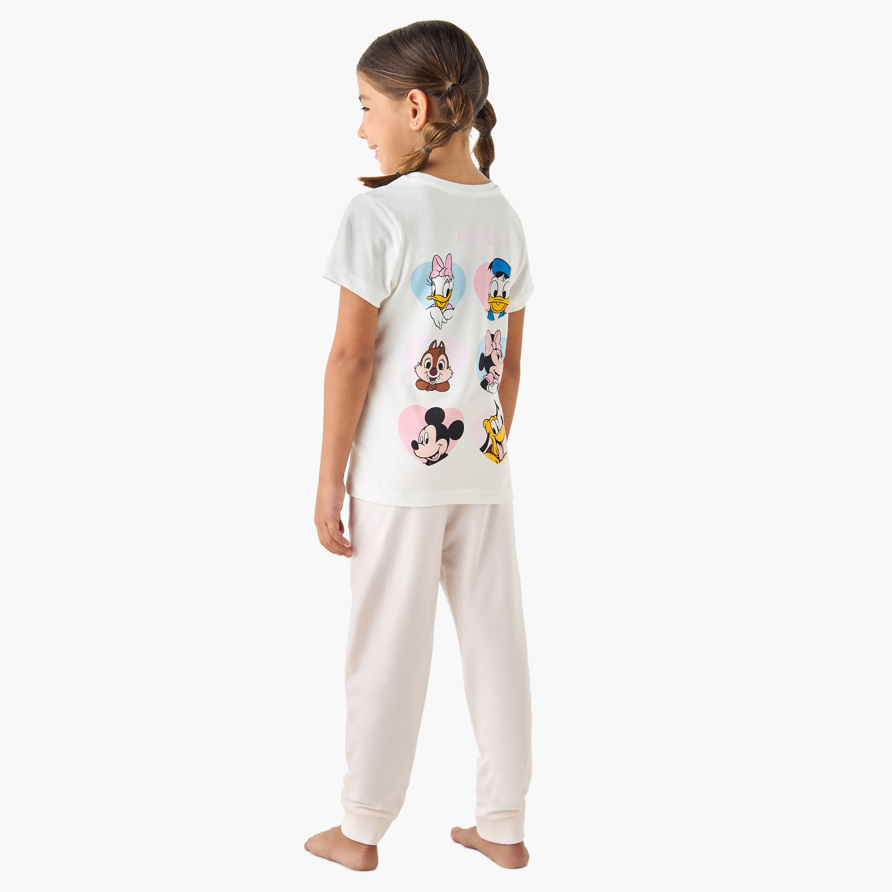 Disney Minnie Mouse Print T-shirt and Pyjama Set-girls-clothing-nightwear-image-4