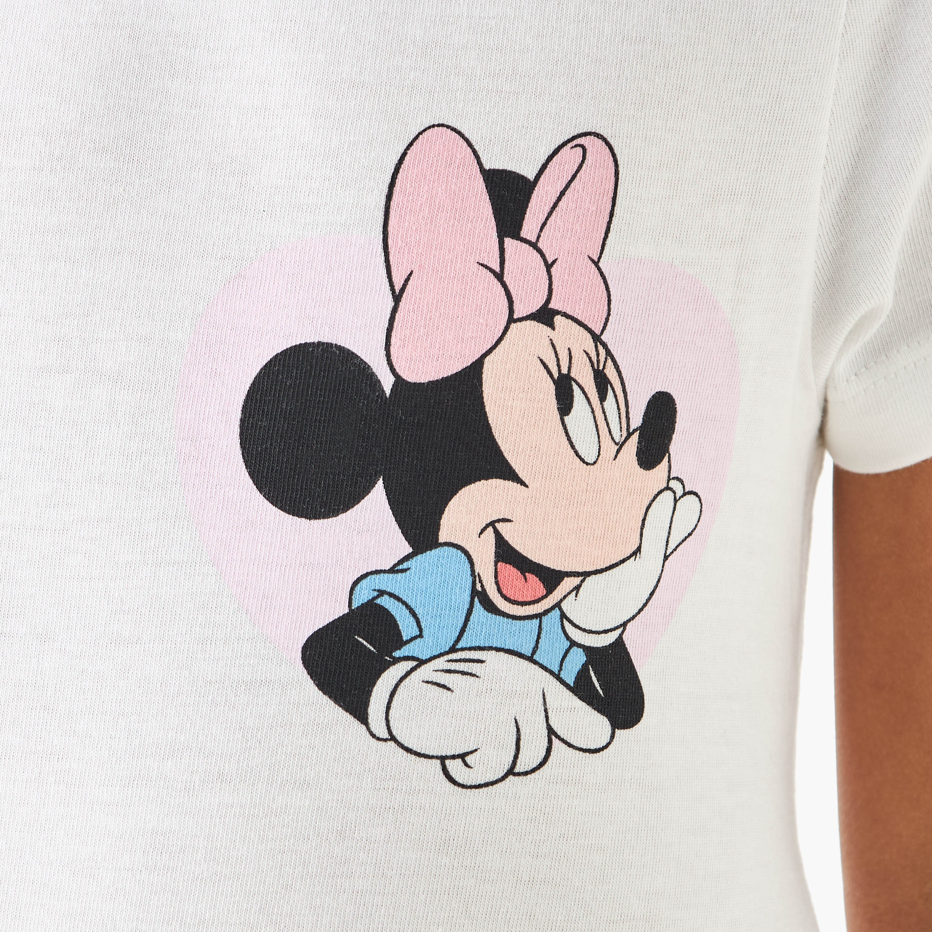 Disney Minnie Mouse Print T-shirt and Pyjama Set-girls-clothing-nightwear-image-5