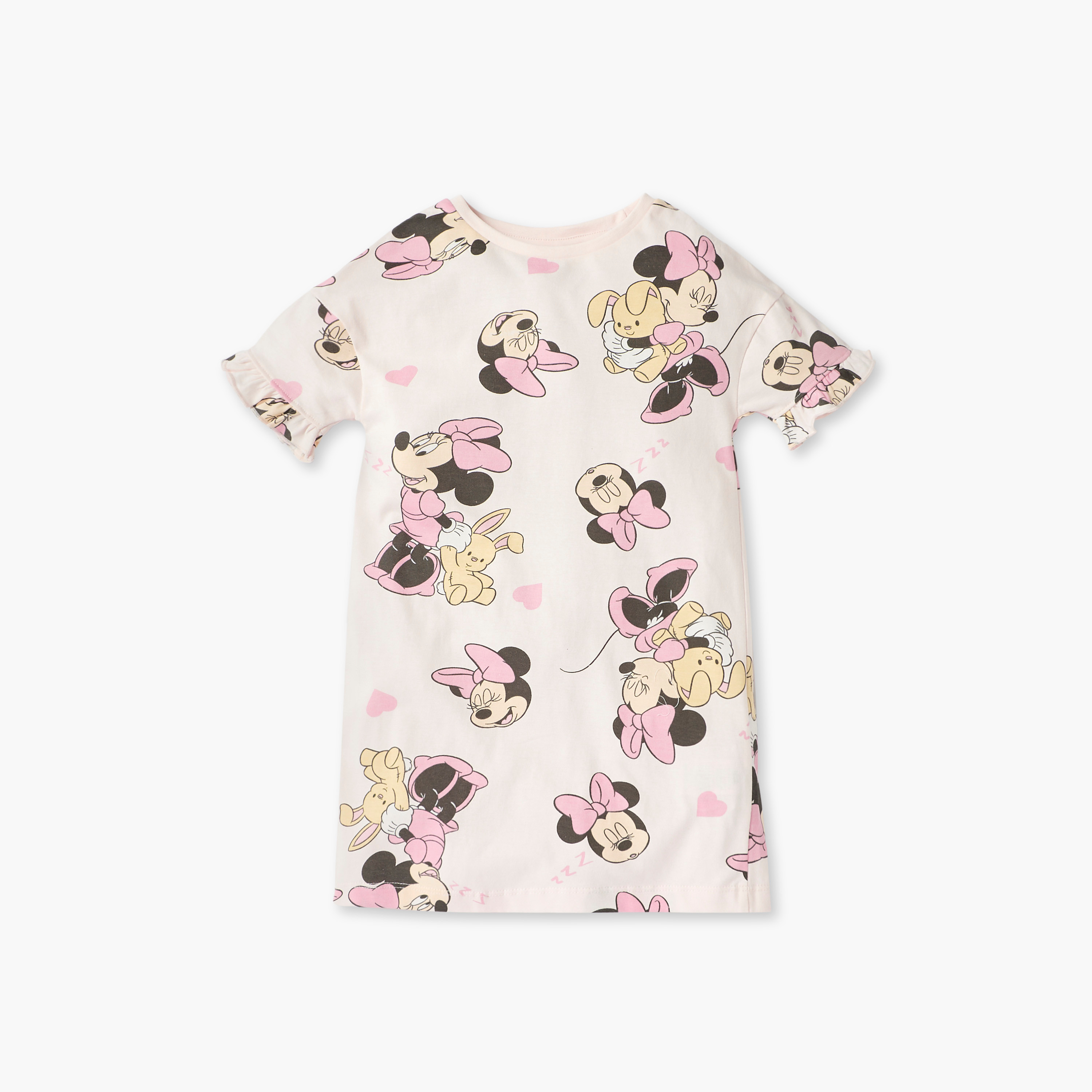 Disney Minnie Mouse Print Night Dress with Short Sleeves - Set of 2-girls-clothing-nightwear-image-3