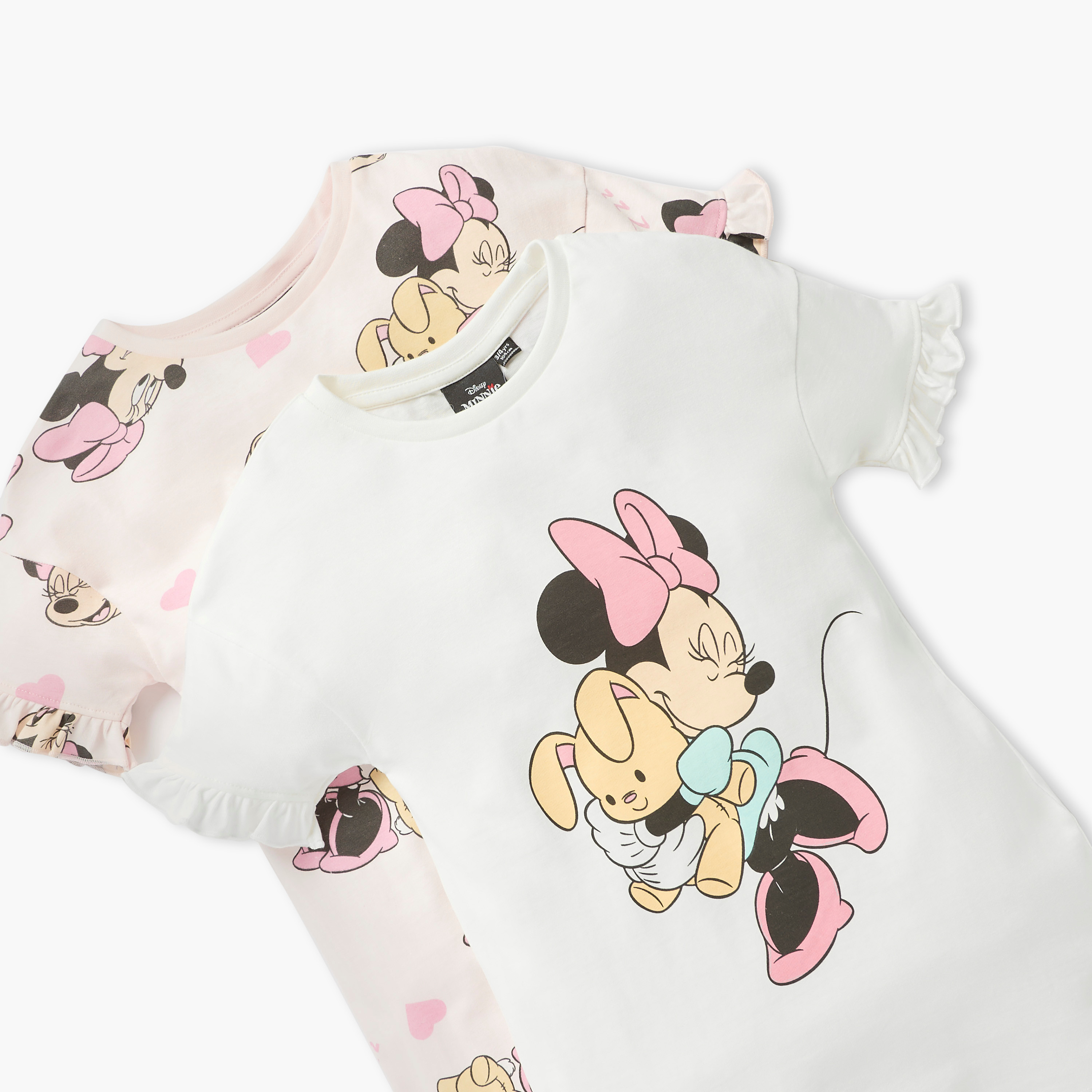 Disney Minnie Mouse Print Night Dress with Short Sleeves - Set of 2-girls-clothing-nightwear-image-4
