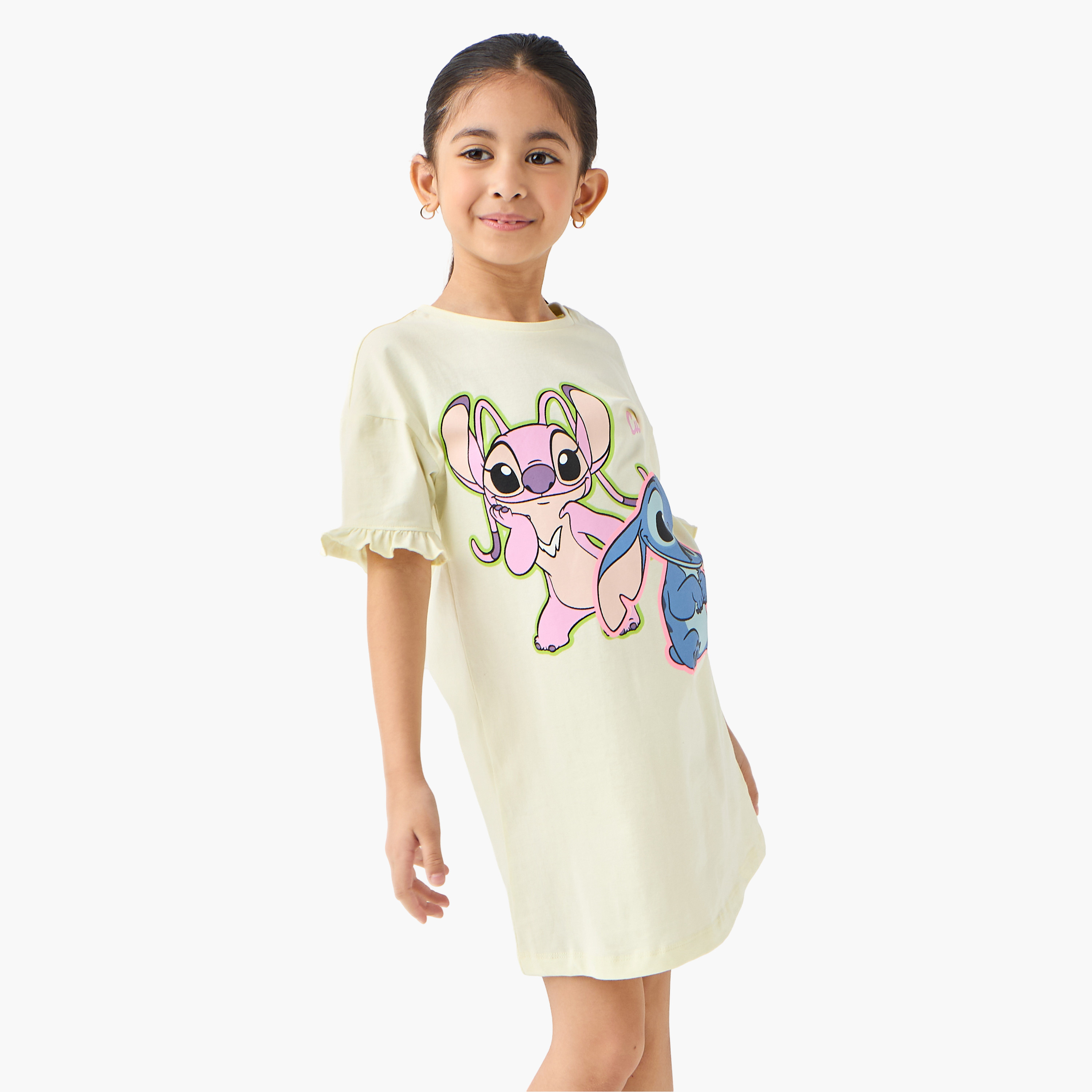 Disney Lilo and Stitch Print Night Dress with Round Neck - Set of 2-girls-clothing-nightwear-image-7