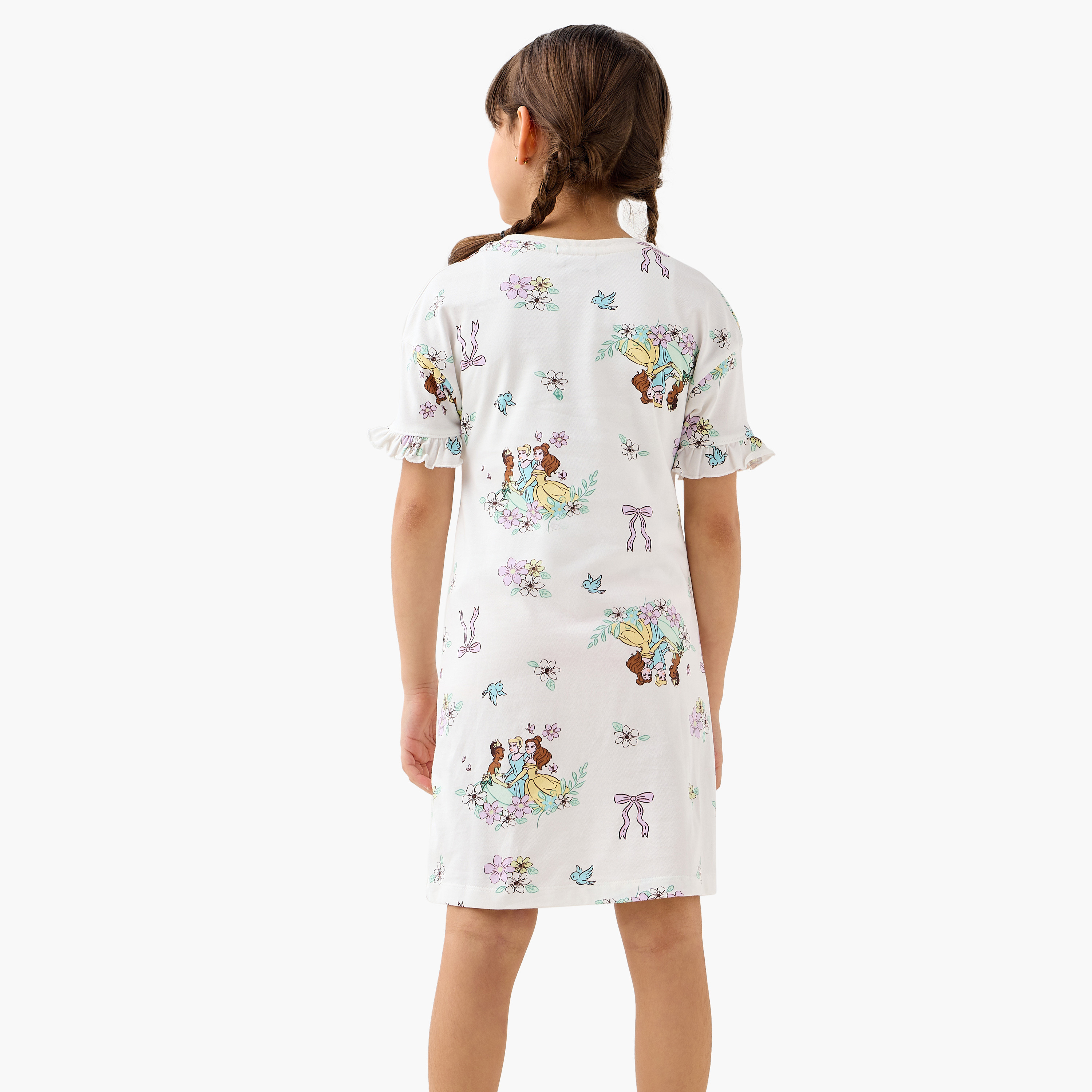 فستان نوم بأكمام قصيرة وطبعات من ديزني - طقم من قطعتين-girls-clothing-nightwear-image-4