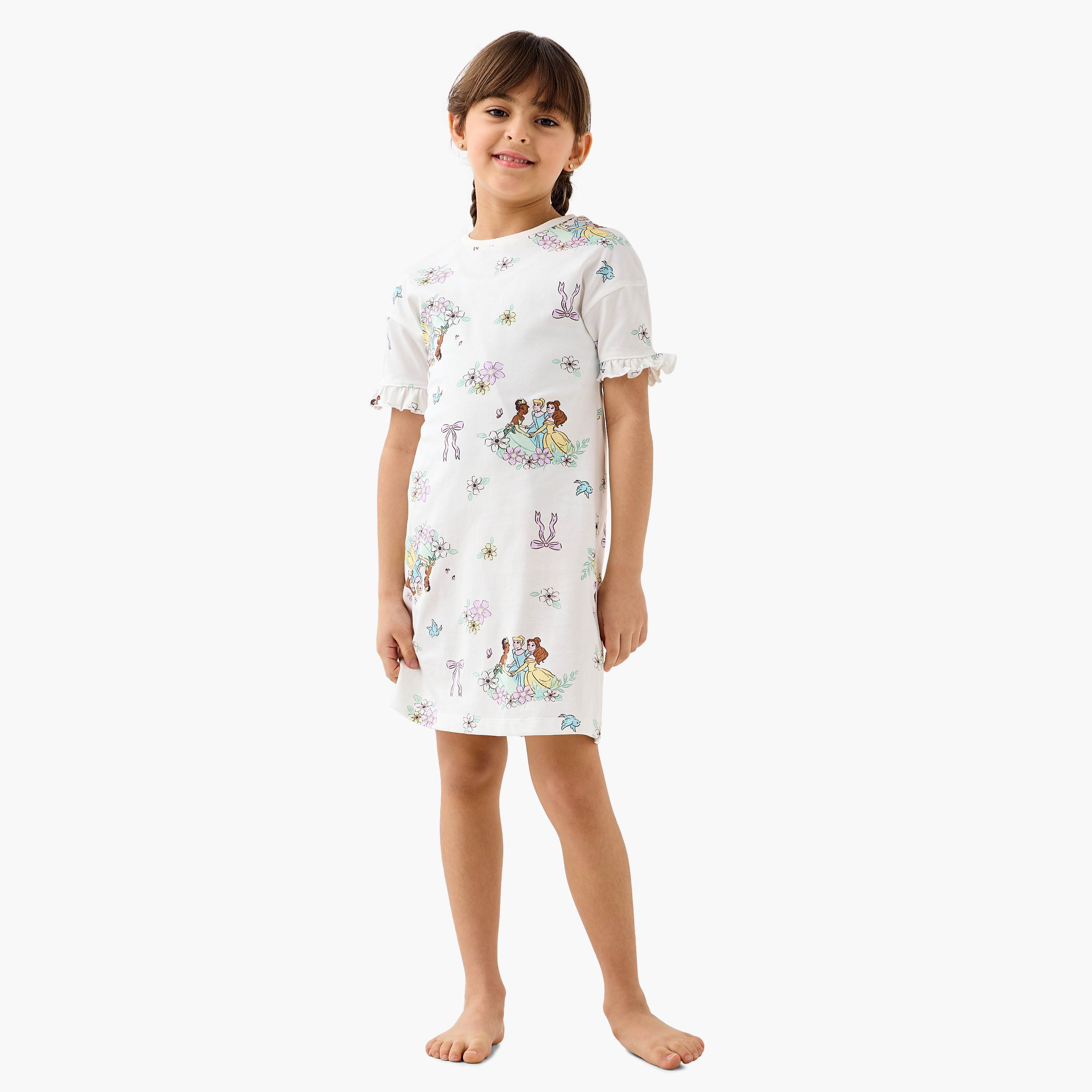 فستان نوم بأكمام قصيرة وطبعات من ديزني - طقم من قطعتين-girls-clothing-nightwear-image-7