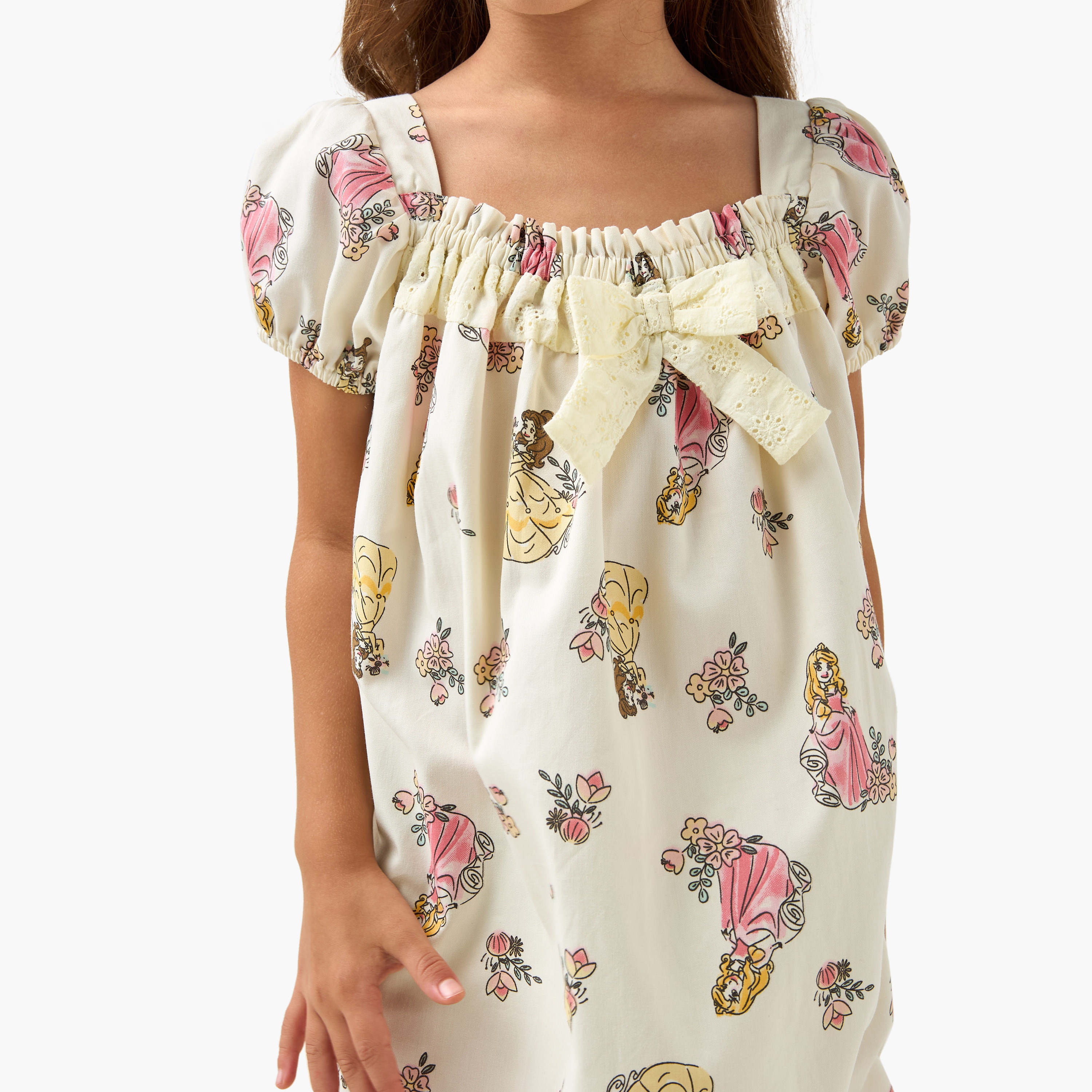 Juniors Printed Night Dress with Bow Detail-girls-clothing-nightwear-image-4