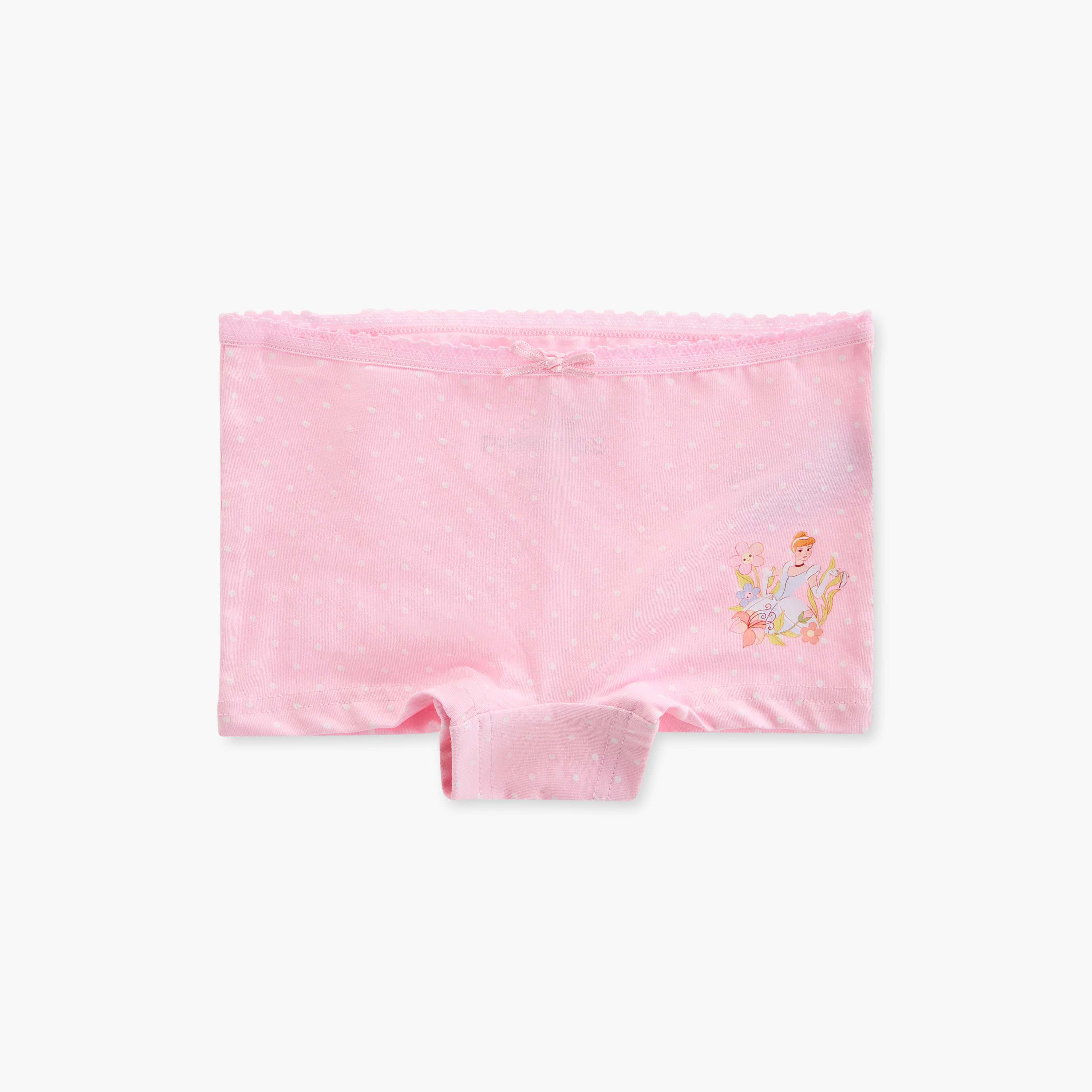 Disney Princess Print Boyshorts with Elasticated Waistband - Set of 3-girls-clothing-innerwear-panties-image-3