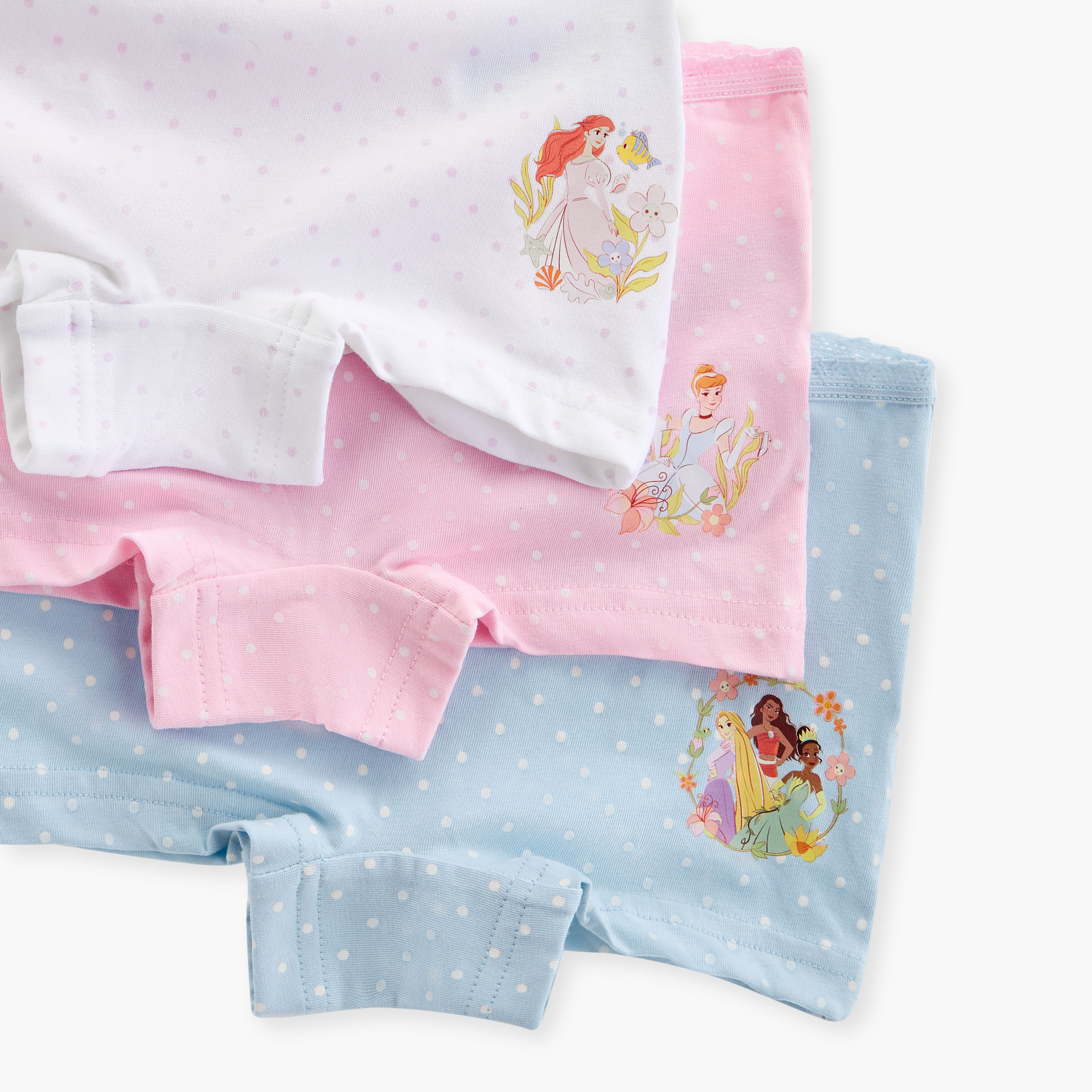Disney Princess Print Boyshorts with Elasticated Waistband - Set of 3-girls-clothing-innerwear-panties-image-6