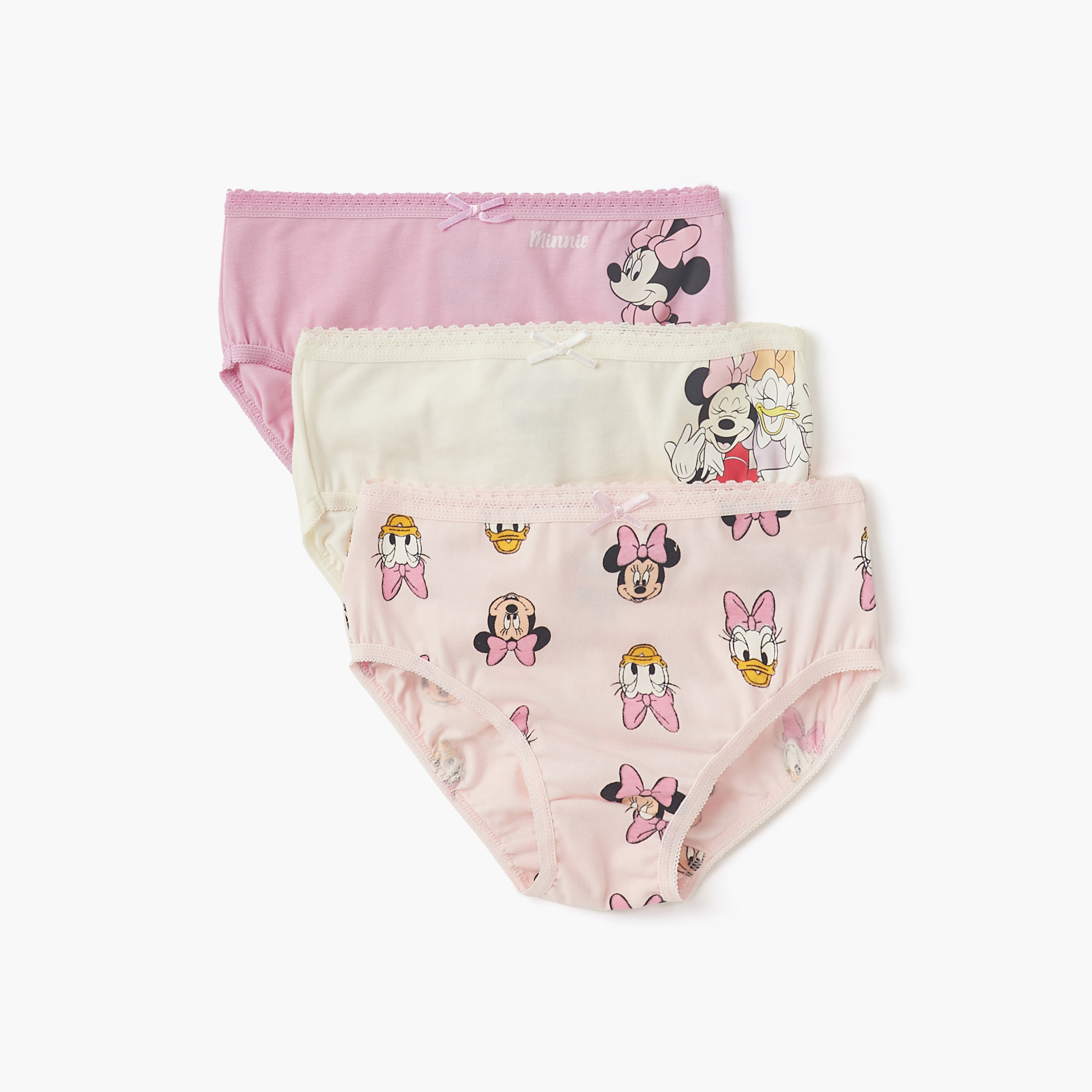 Disney Minnie Mouse and Daisy Duck Print Briefs - Set of 3-girls-clothing-innerwear-panties-image-1