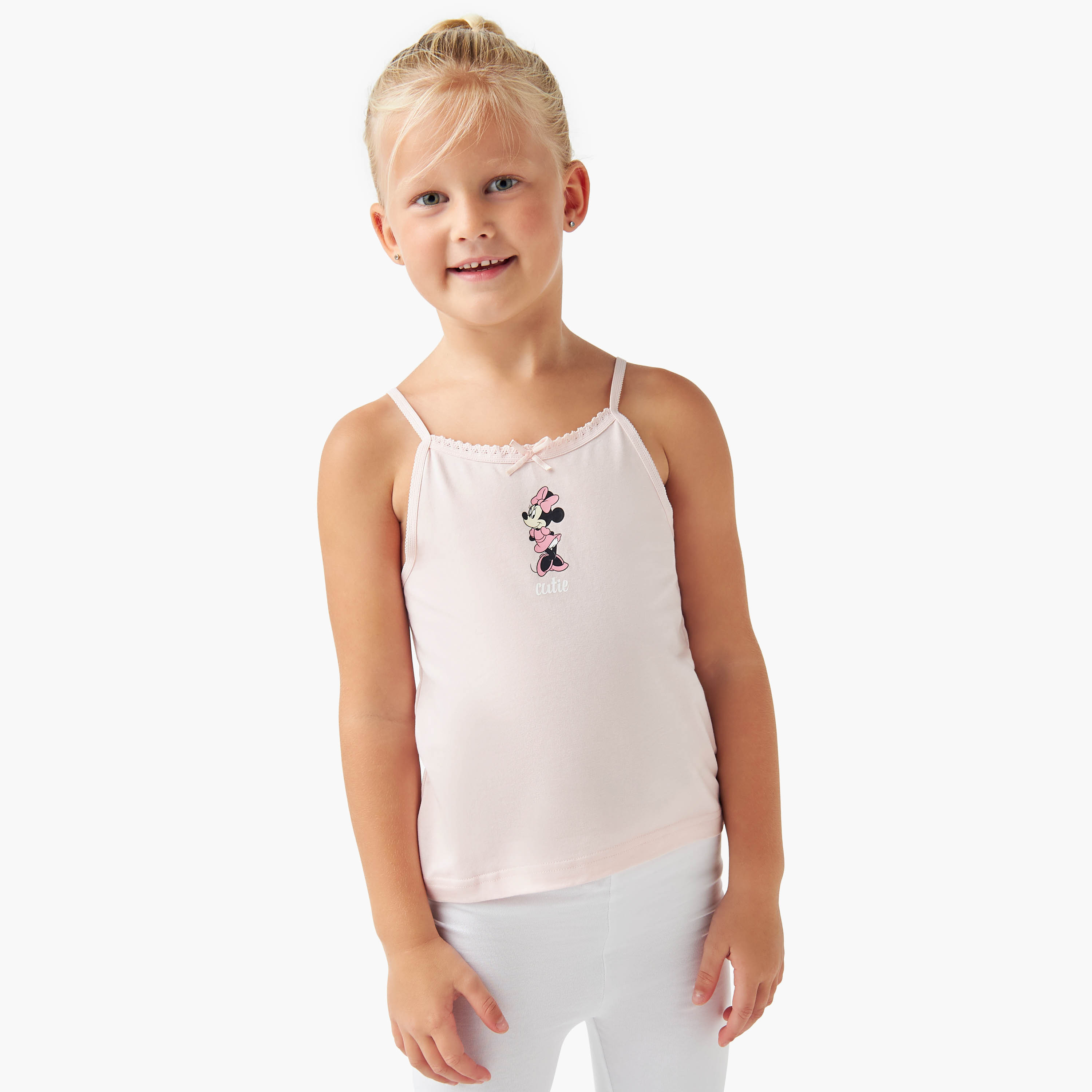 Disney Minnie Mouse Print Vest with Bow Accent - Set of 3-girls-clothing-innerwear-vests-image-4
